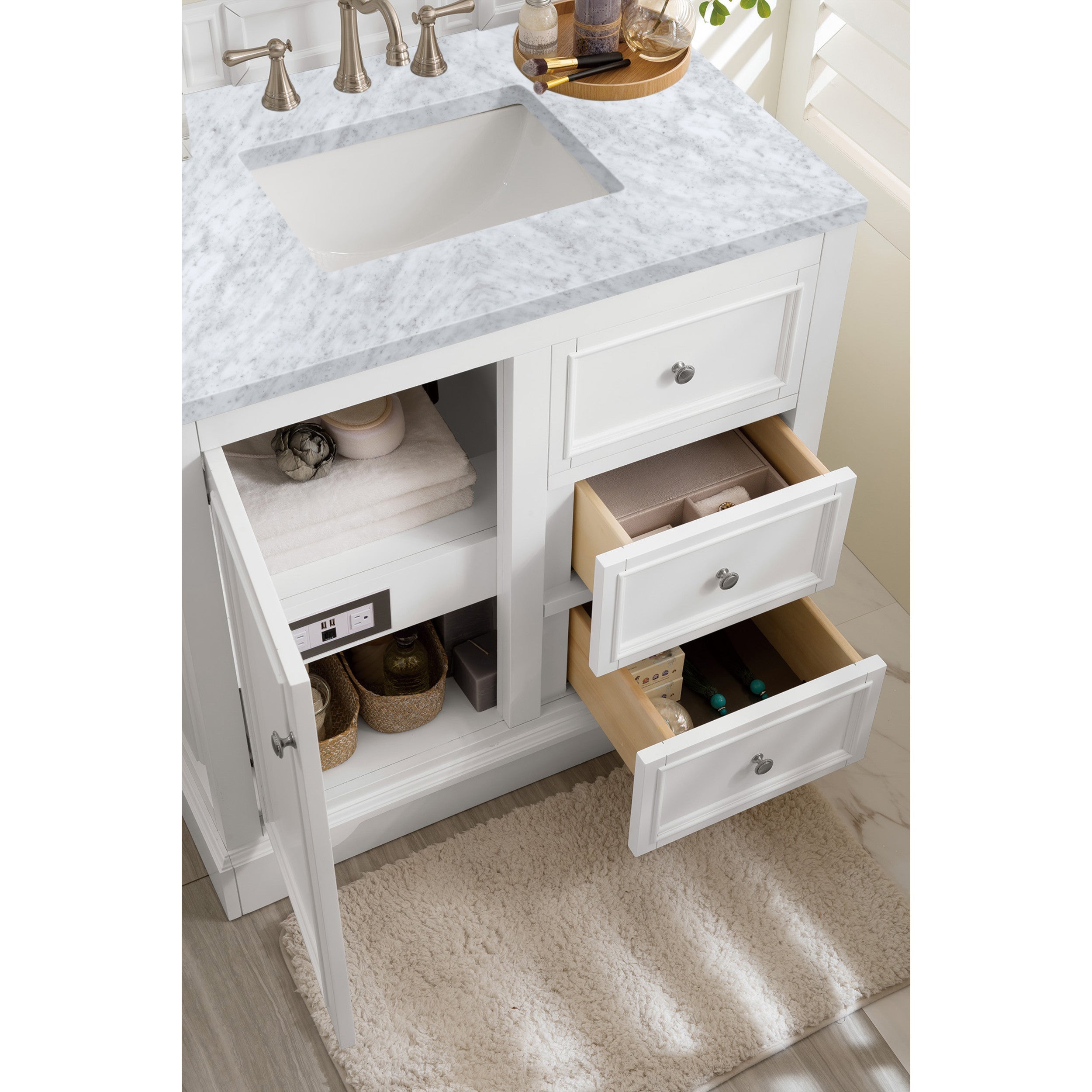 Bright White / Carrara White - 3 Faucet Holes