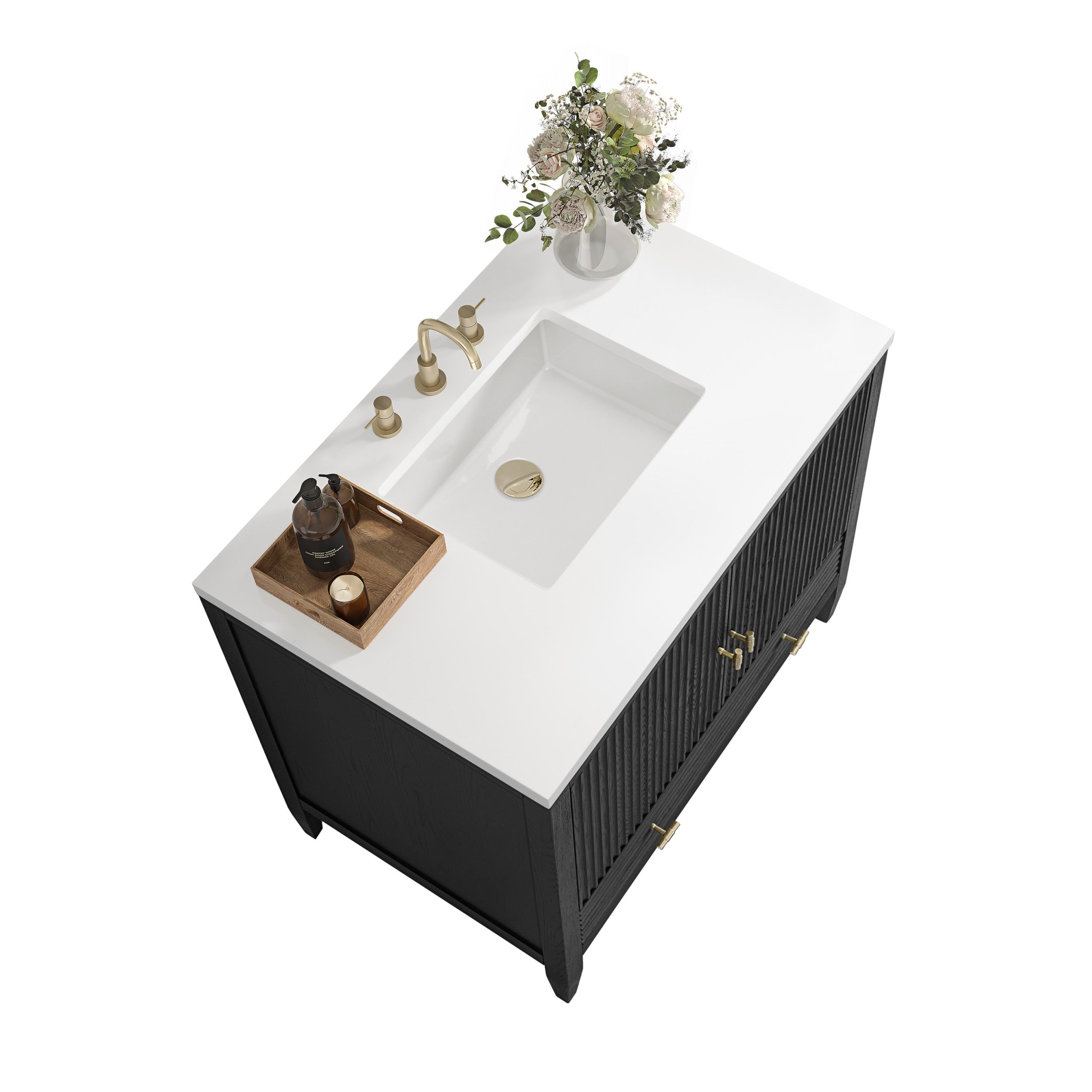 Carbon Oak / White Zeus - 3 Faucet Holes