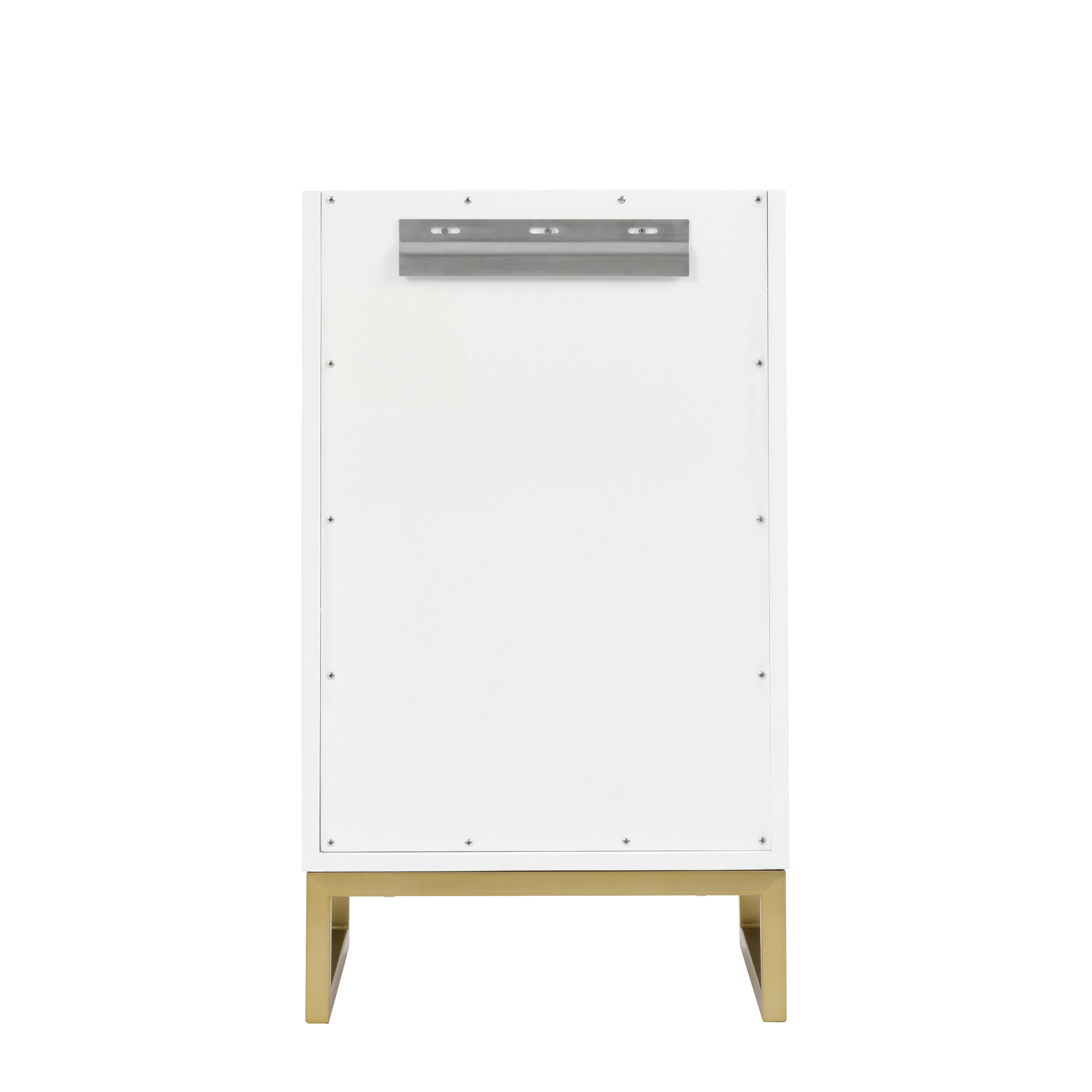 Glossy White / Champagne Brass