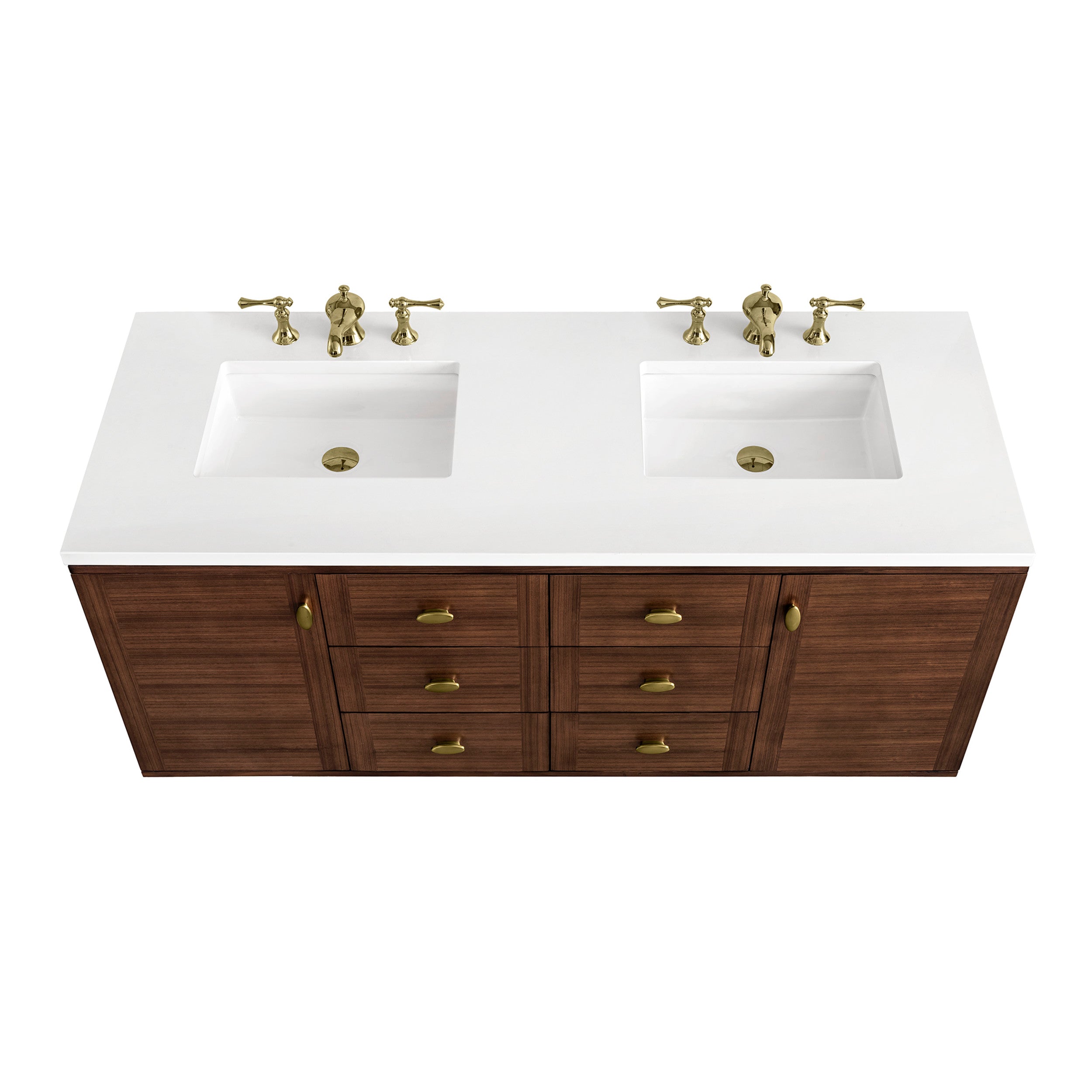 Mid-Century Walnut / White Zeus - 3 Faucet Holes