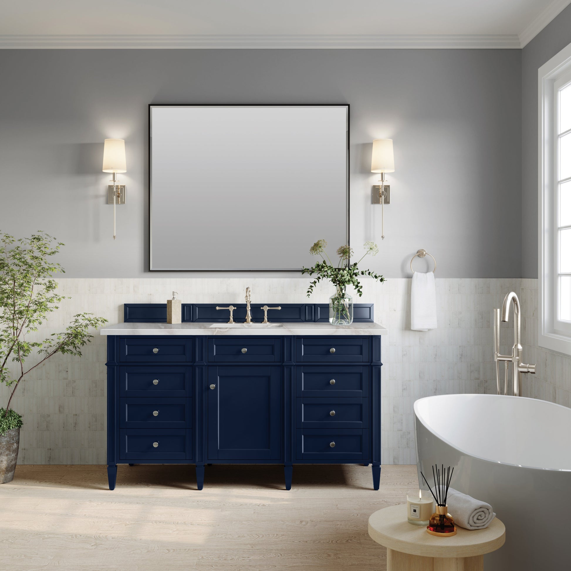 Victory Blue / Victorian Silver - 3 Faucet Holes