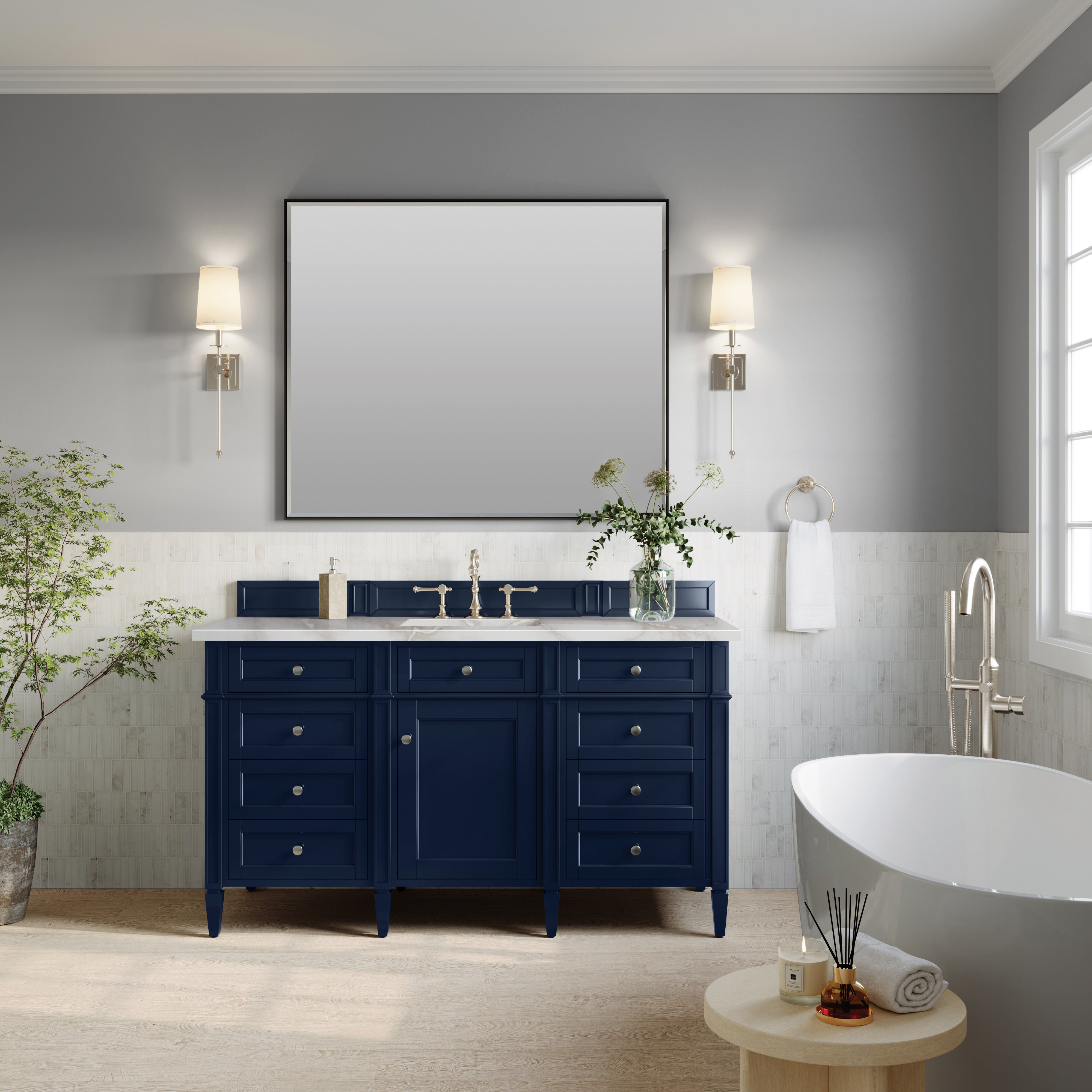 Victory Blue / Victorian Silver - 3 Faucet Holes