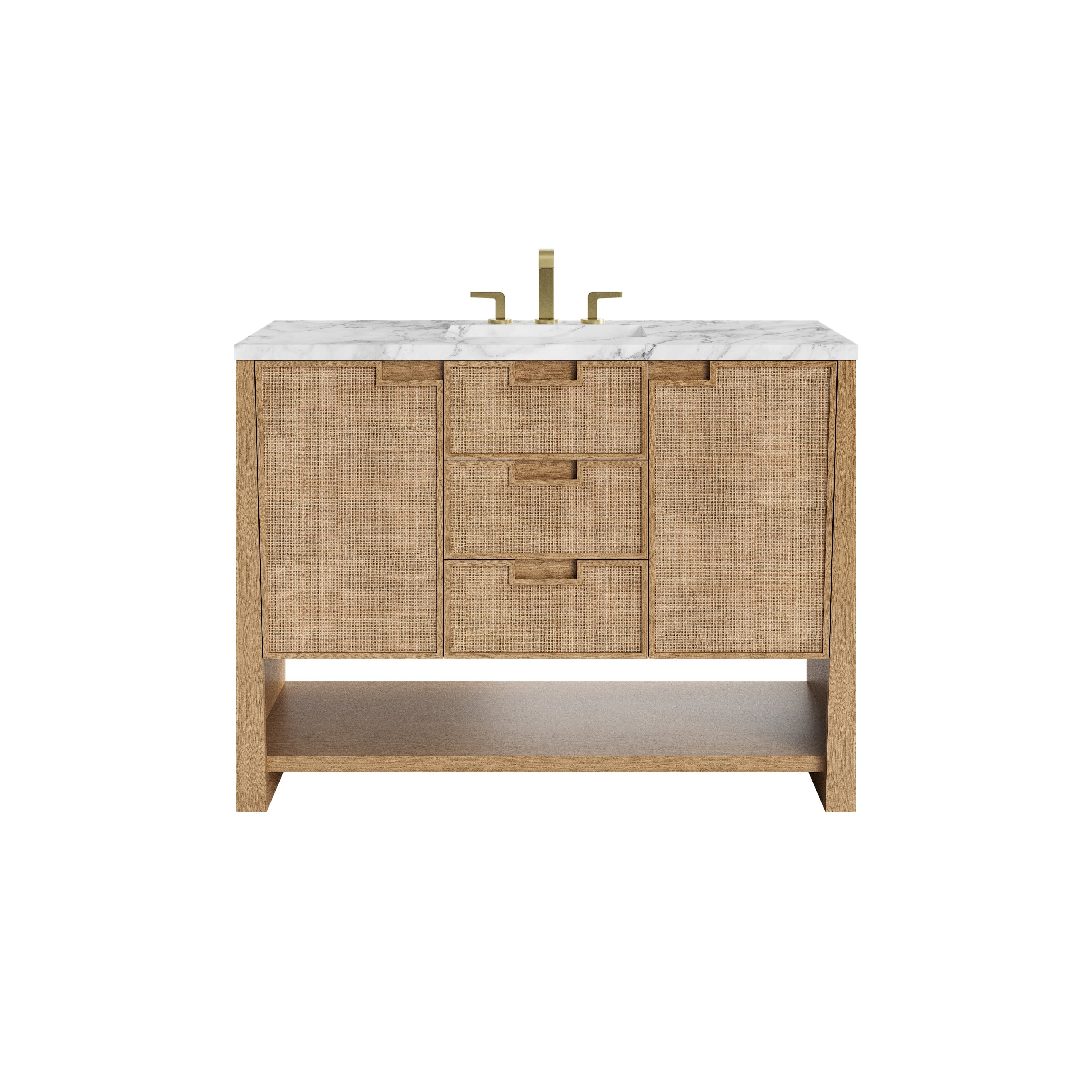 Seaside Oak / Carrara White - 3 Faucet Holes