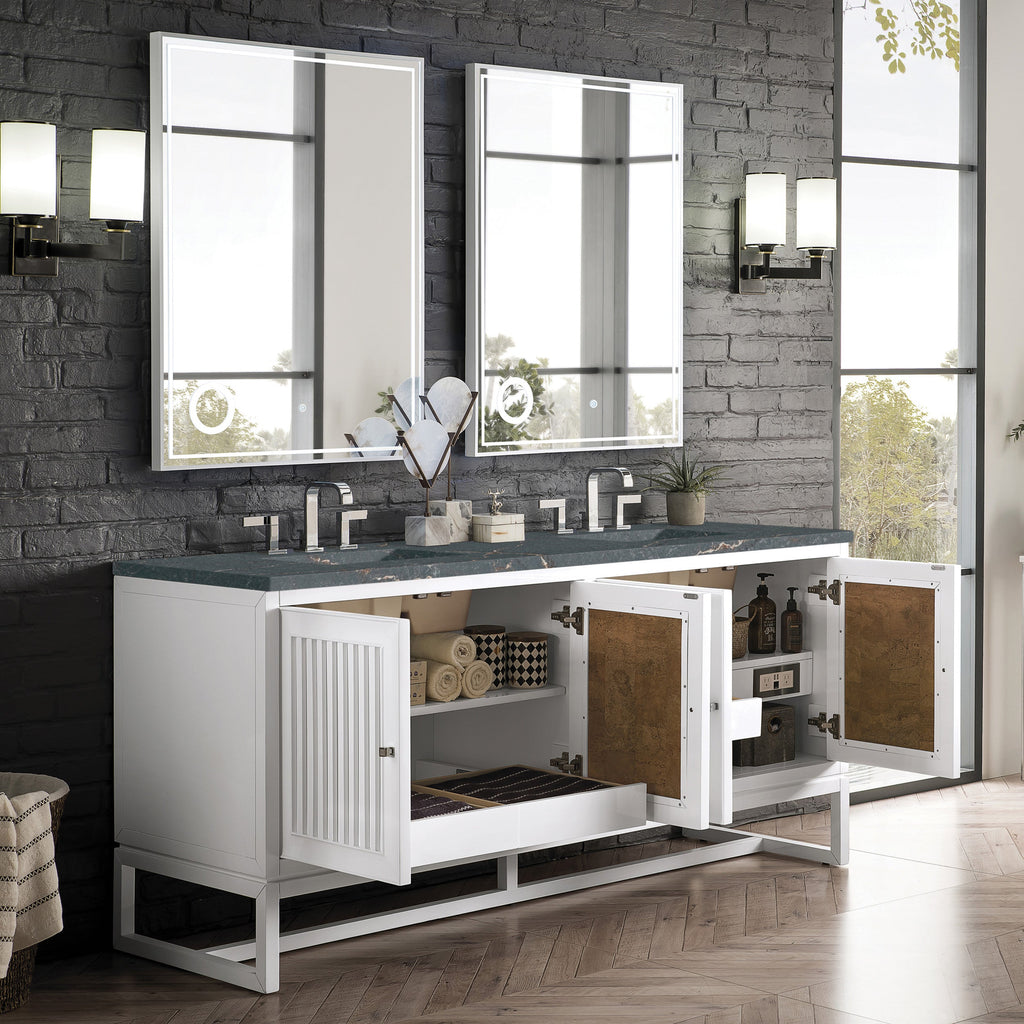 Glossy White / Parisien Bleu - 3 Faucet Holes