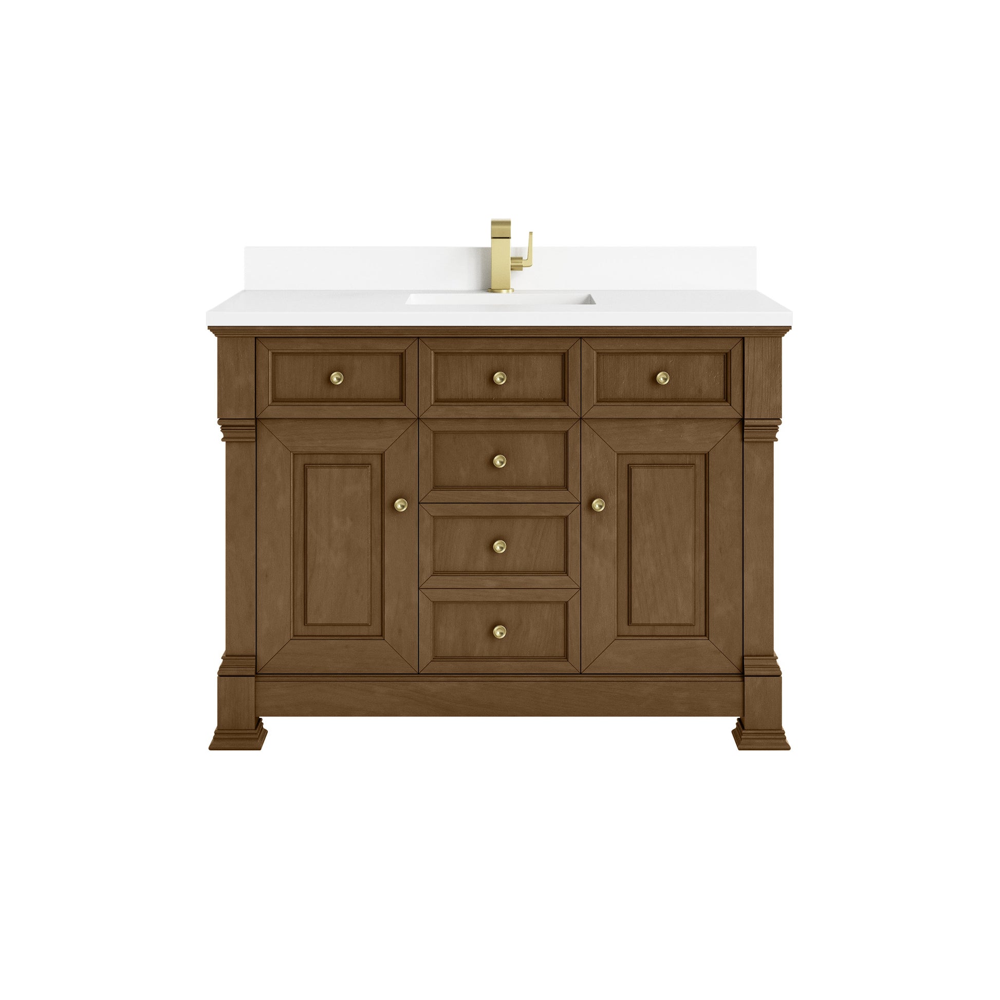 Honey Oak / White Zeus - 1 Faucet Hole