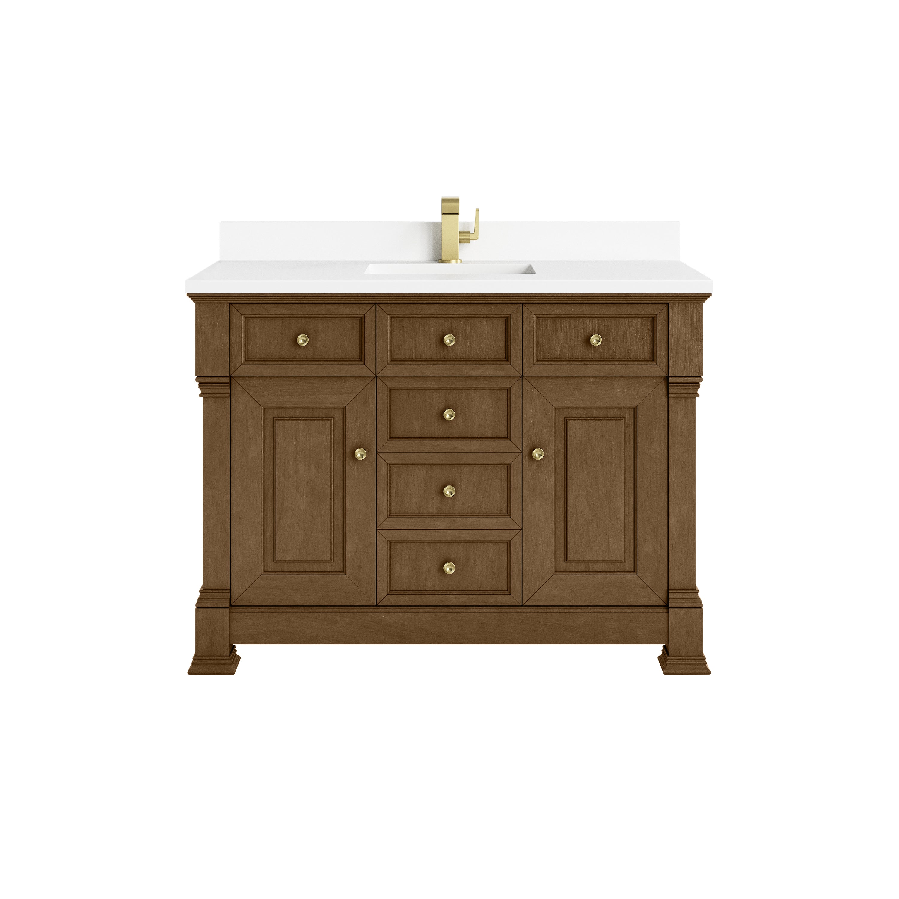 Honey Oak / White Zeus - 1 Faucet Hole
