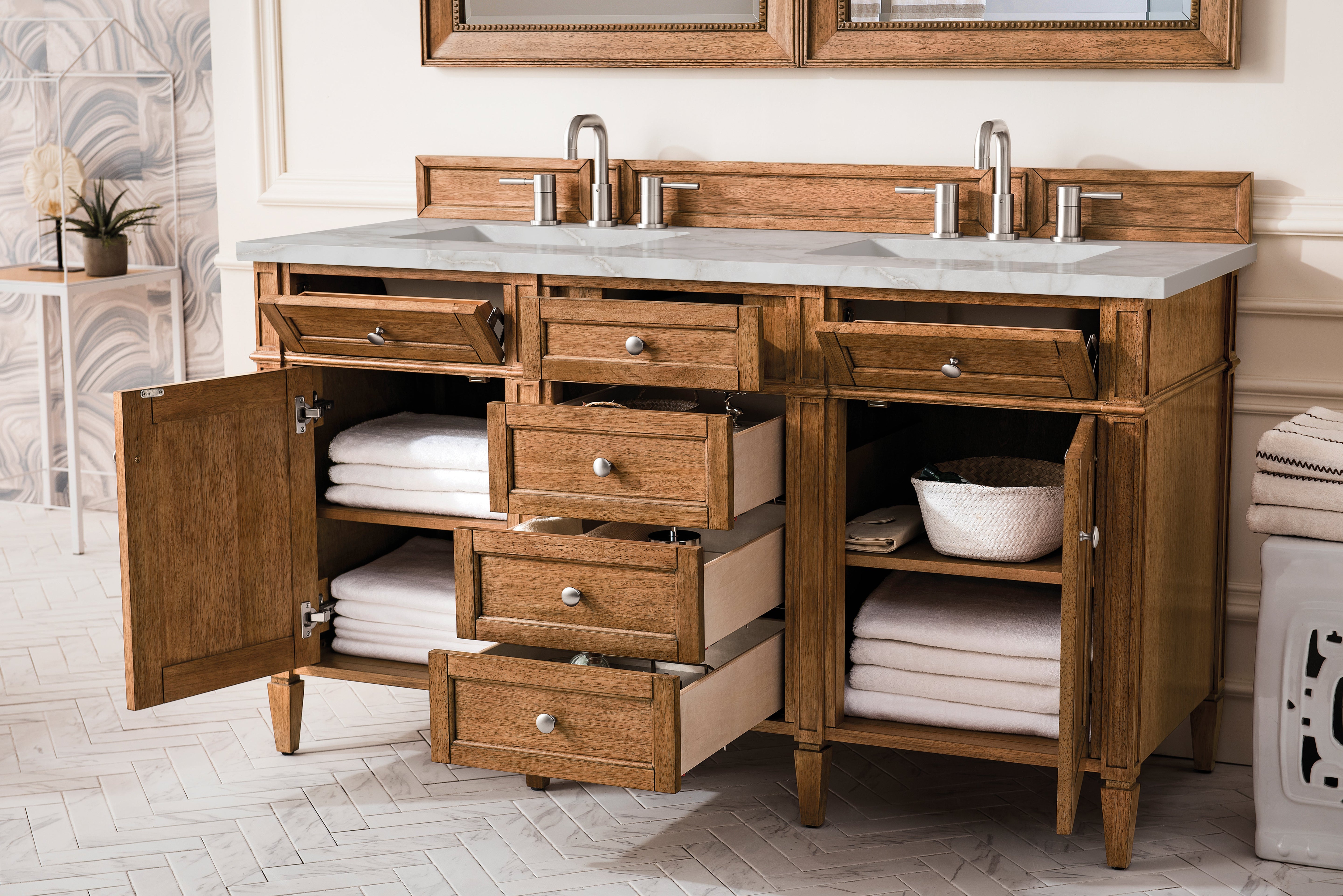 Saddle Brown / Victorian Silver - 3 Faucet Holes