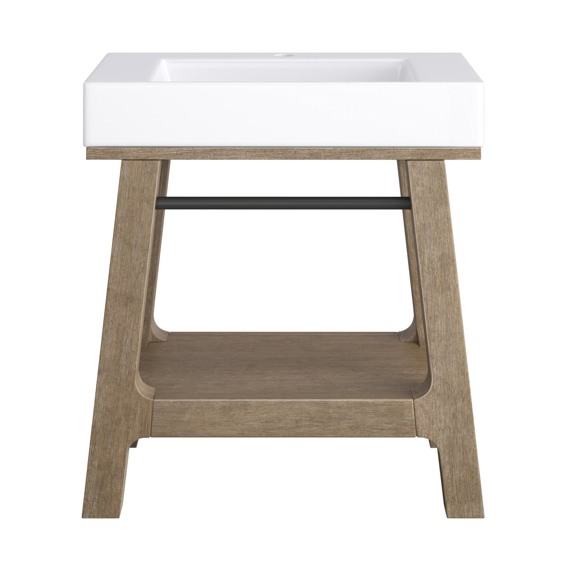 Weathered Timber / Glossy White
