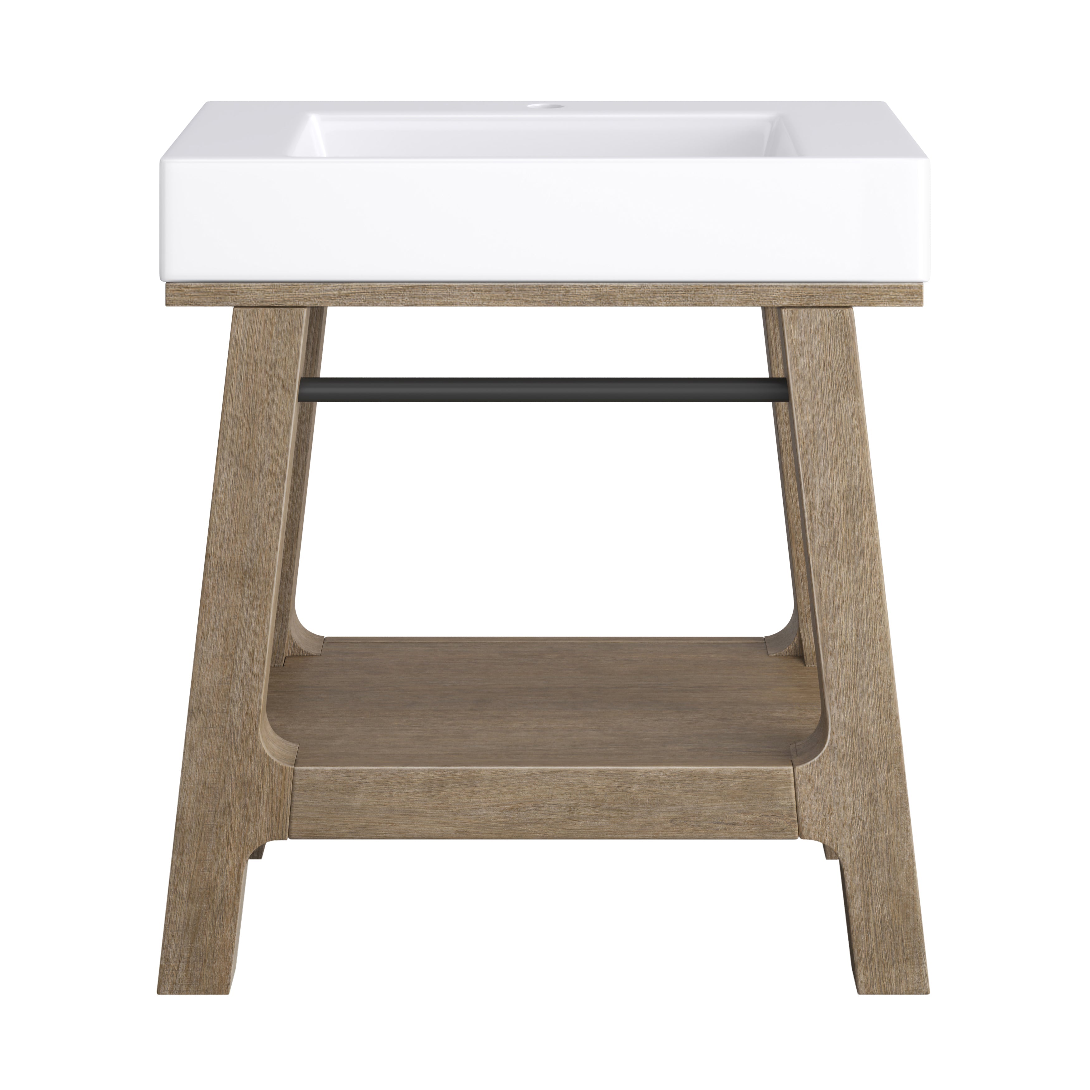Weathered Timber / Glossy White