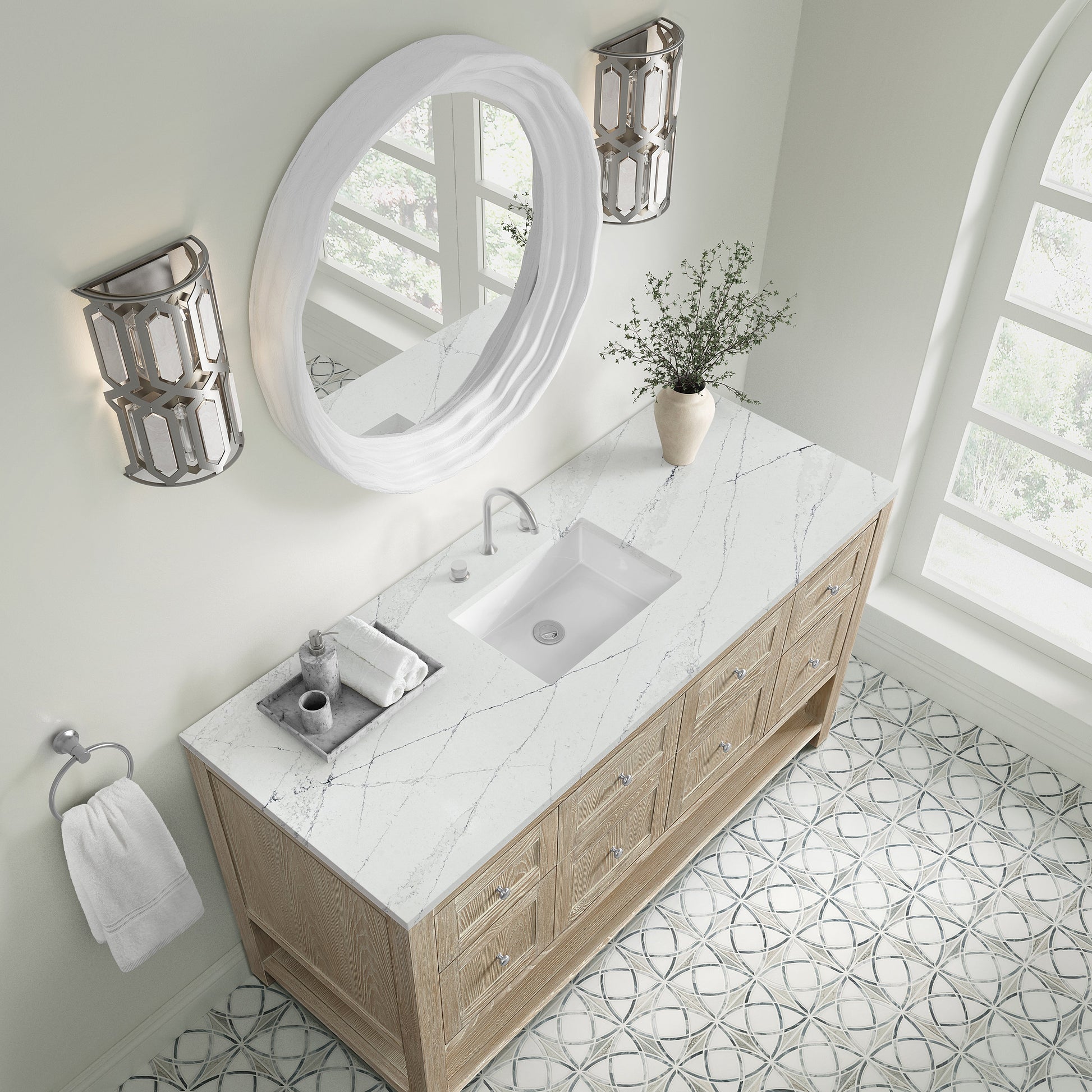 Whitewashed Oak / Ethereal Noctis - 3 Faucet Holes
