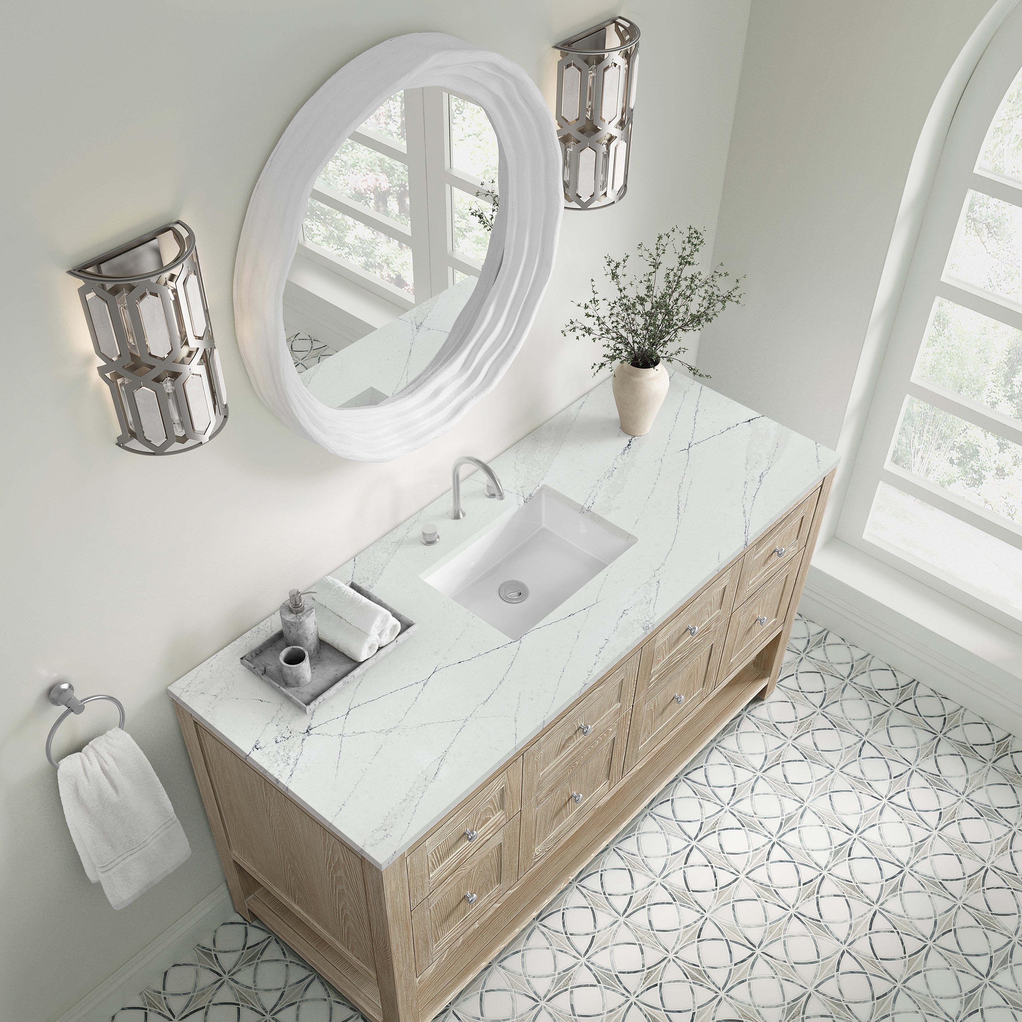 Whitewashed Oak / Ethereal Noctis - 3 Faucet Holes