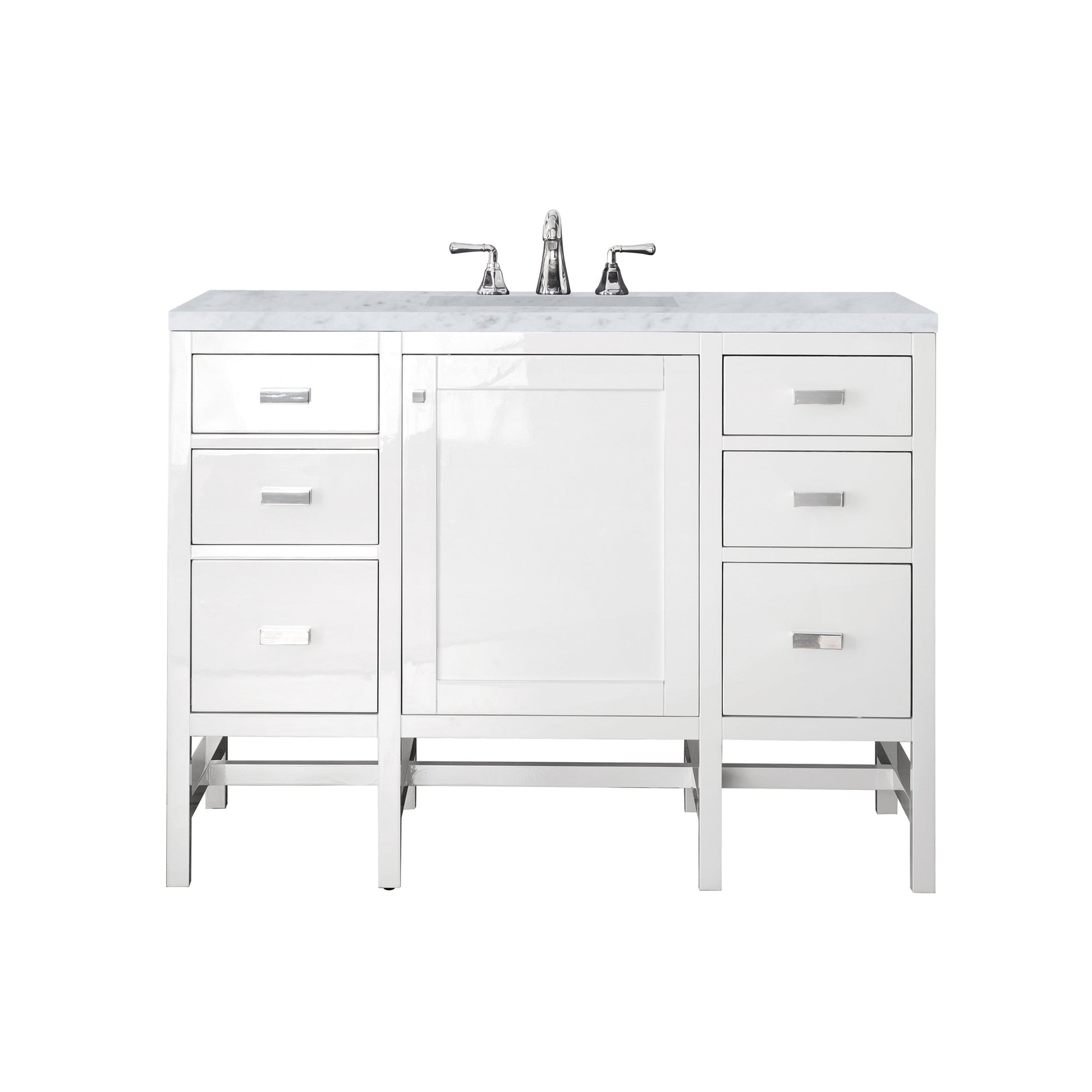 Glossy White / Carrara White - 3 Faucet Holes