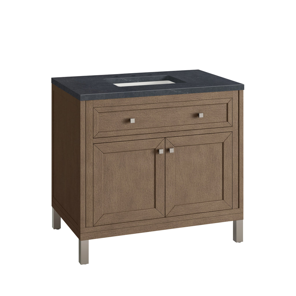 Whitewashed Walnut / Charcoal Soapstone - 3 Faucet Holes