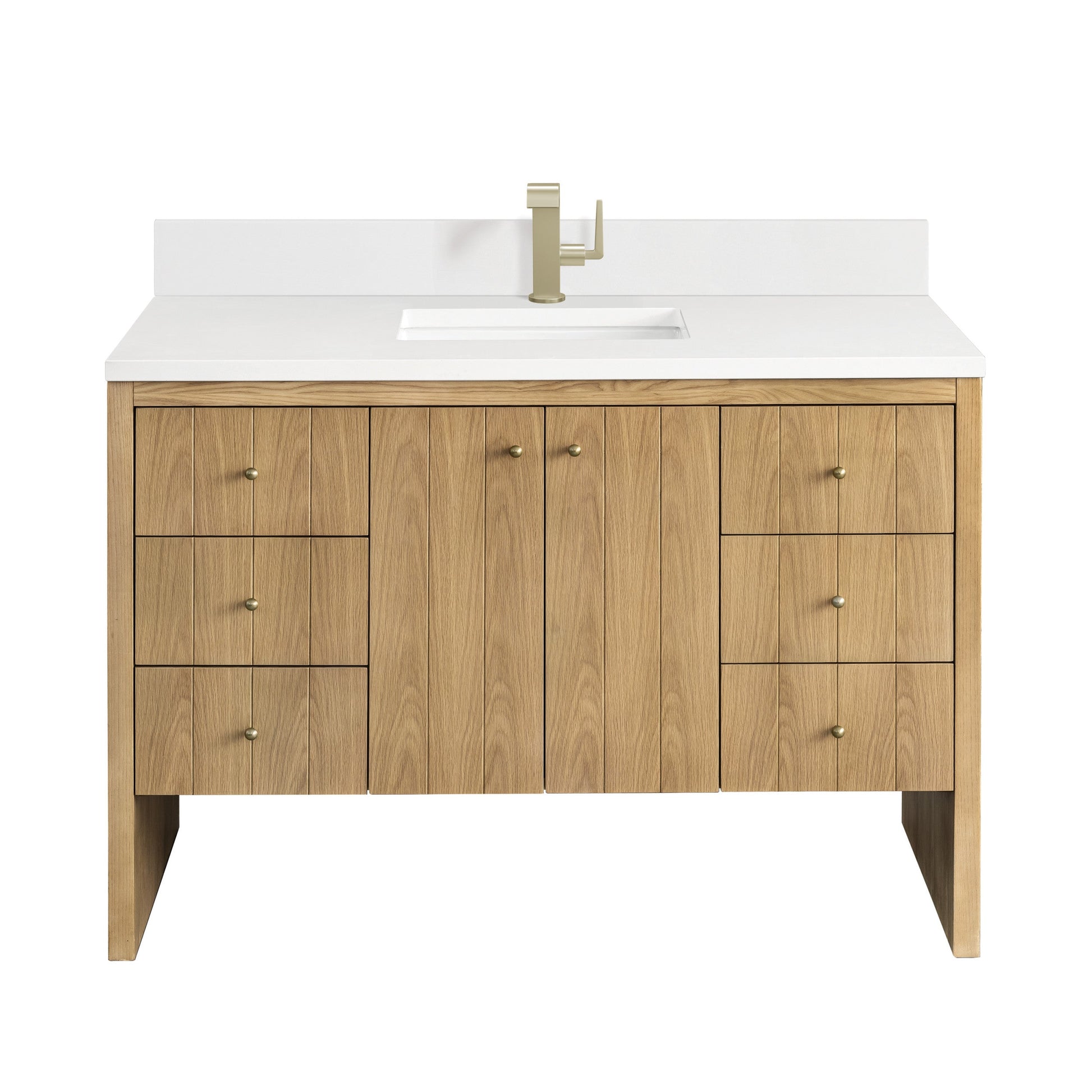 Light Natural Oak / White Zeus - 1 Faucet Hole