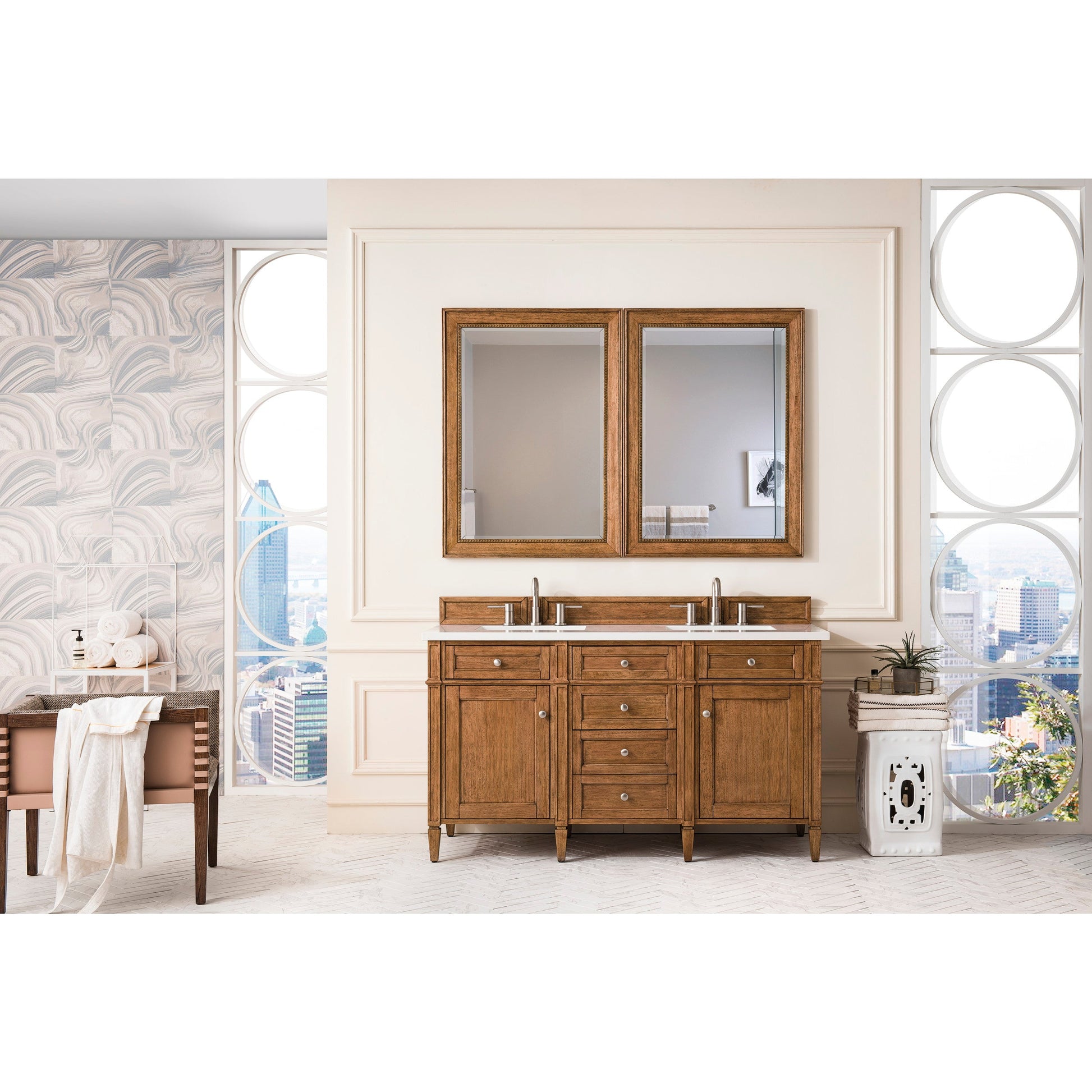Saddle Brown / White Zeus - 3 Faucet Holes