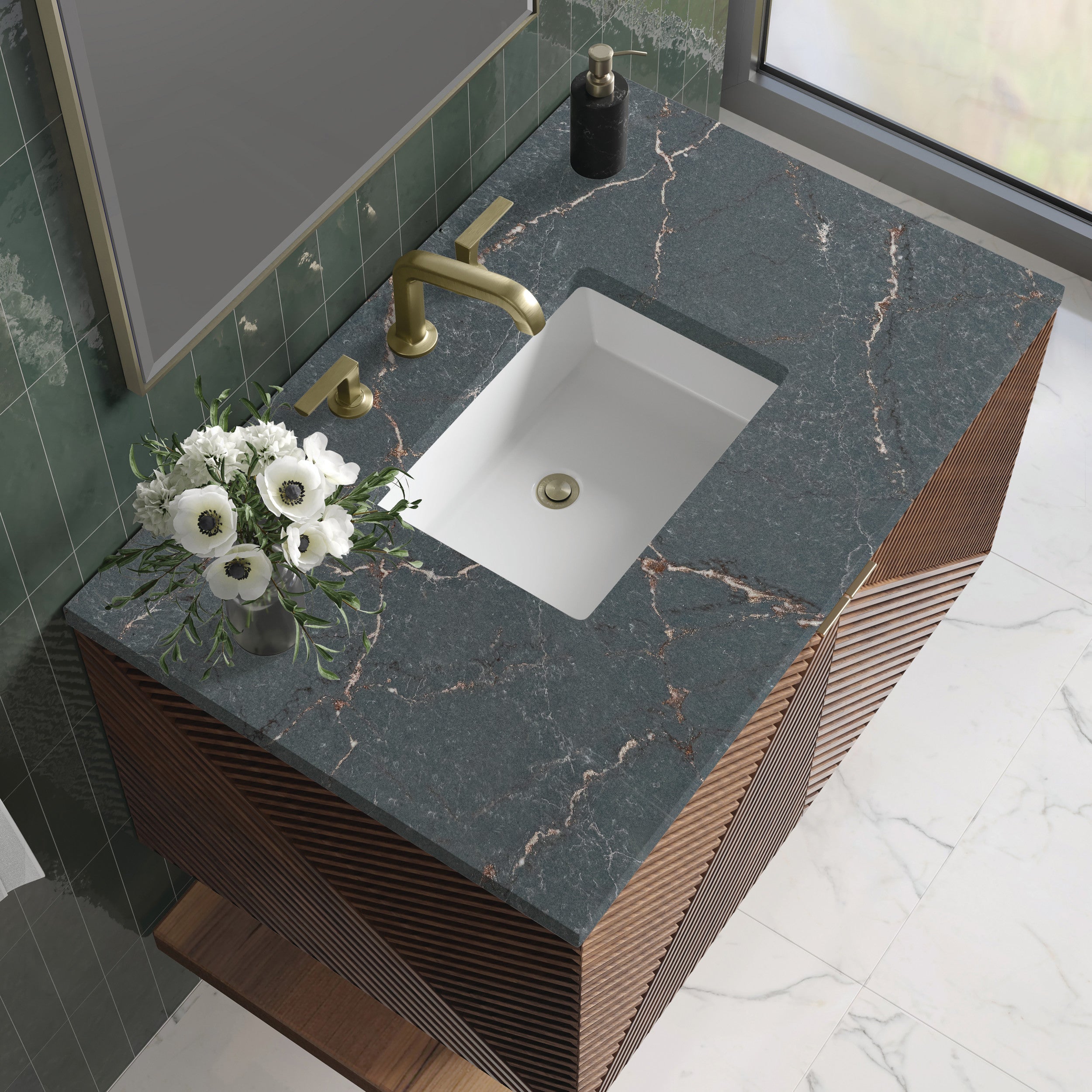 Chestnut / Parisien Bleu - 3 Faucet Holes