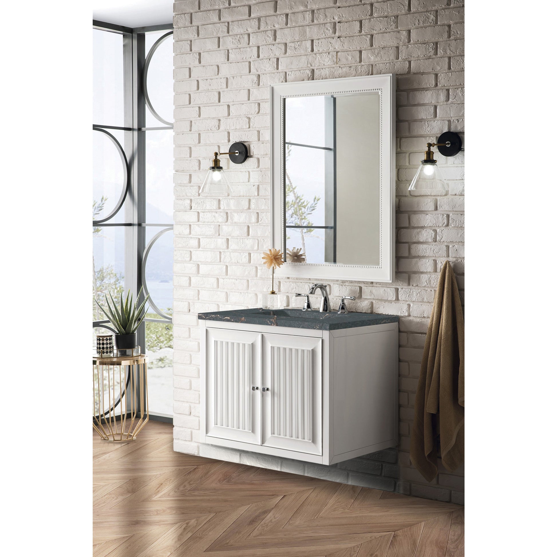 Glossy White / Parisien Bleu - 3 Faucet Holes