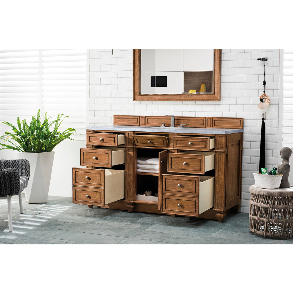 Saddle Brown / Carrara White - 3 Faucet Holes