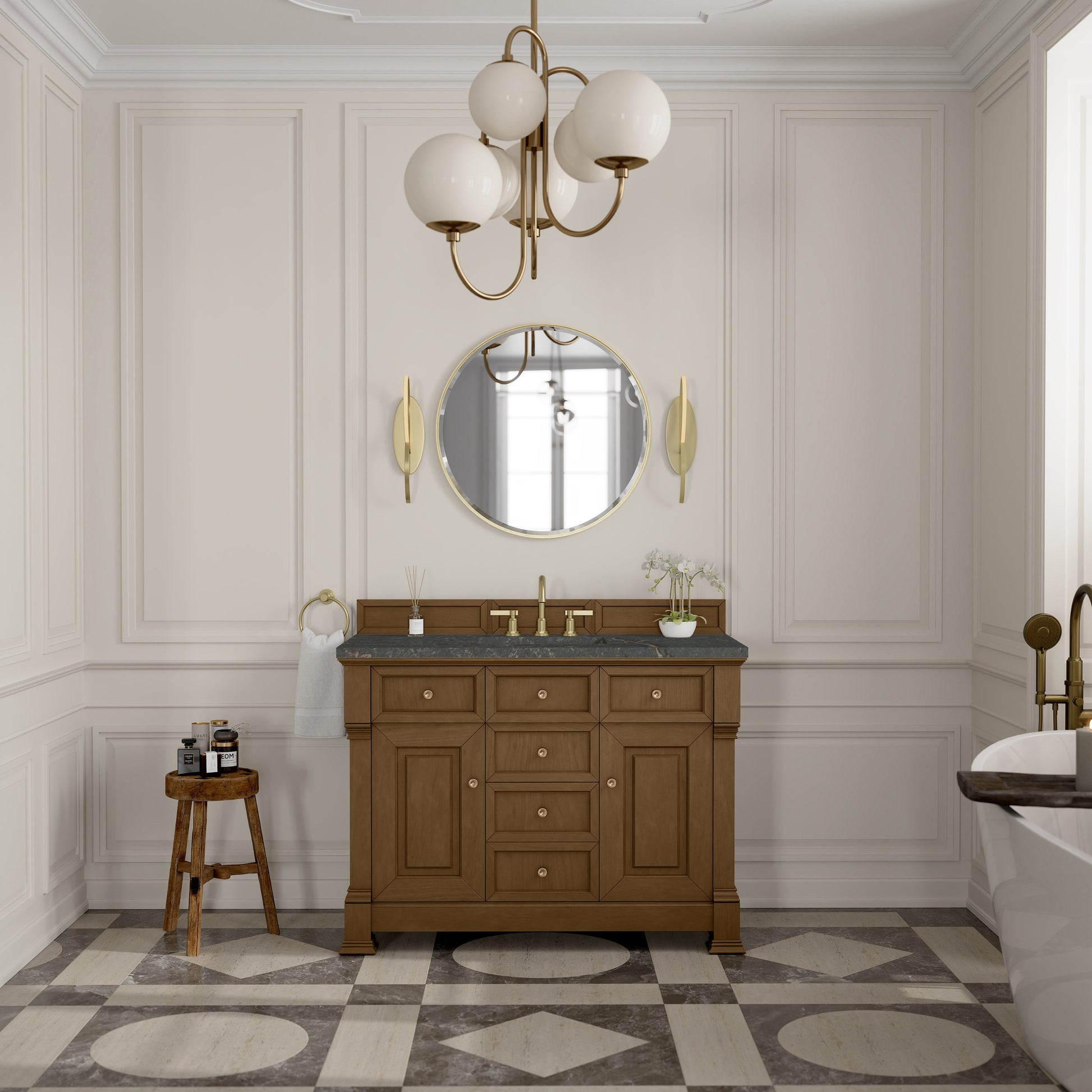 Honey Oak / Parisien Bleu - 3 Faucet Holes
