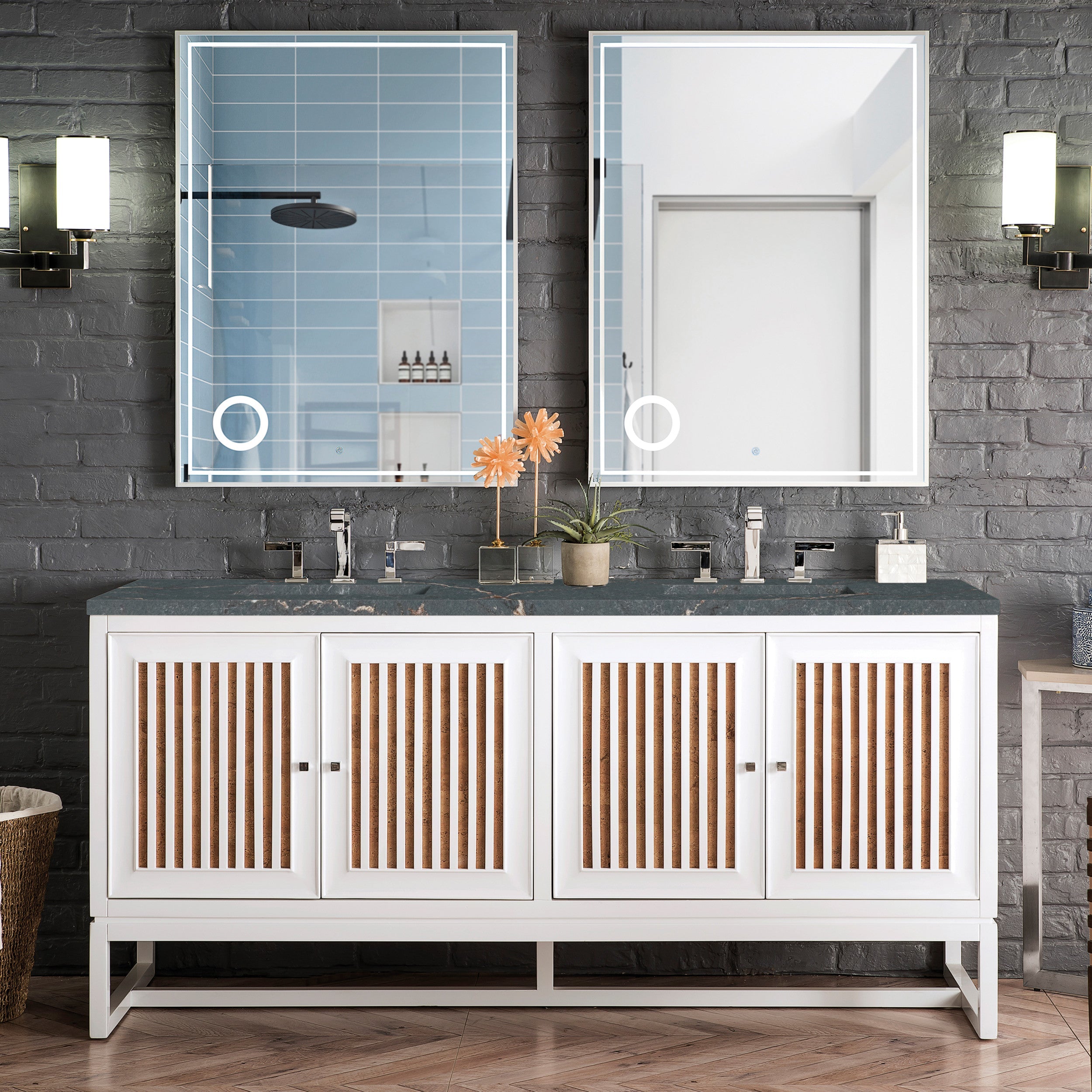 Glossy White / Parisien Bleu - 3 Faucet Holes