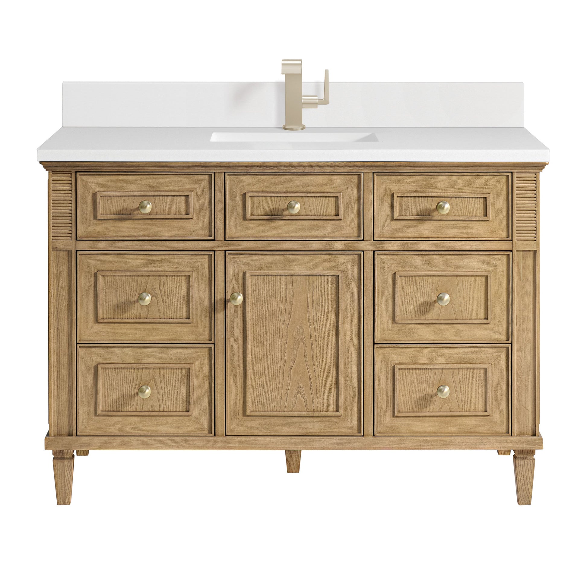 Light Natural Oak / White Zeus - 1 Faucet Hole