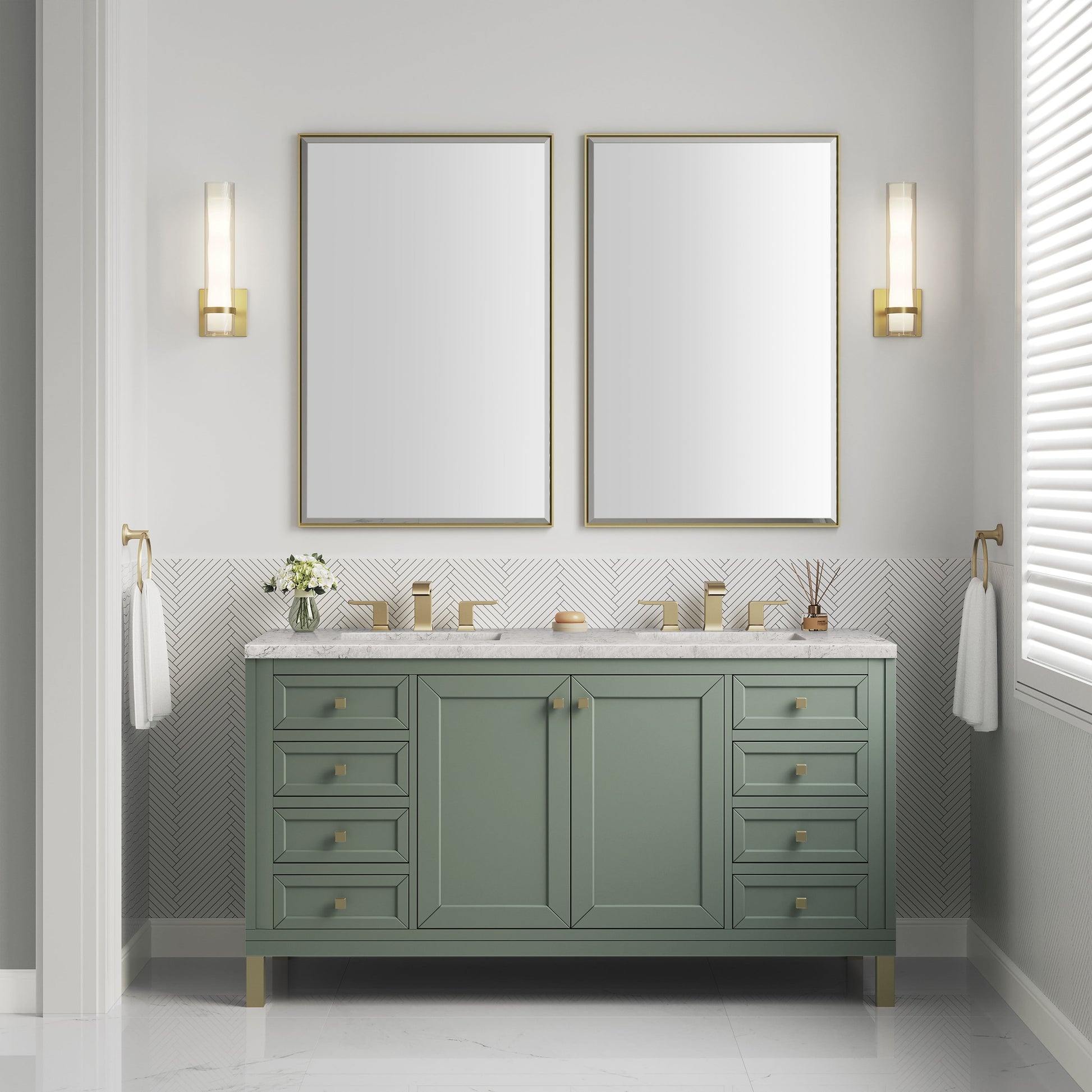 Smokey Celadon / Eternal Jasmine Pearl - 3 Faucet Holes