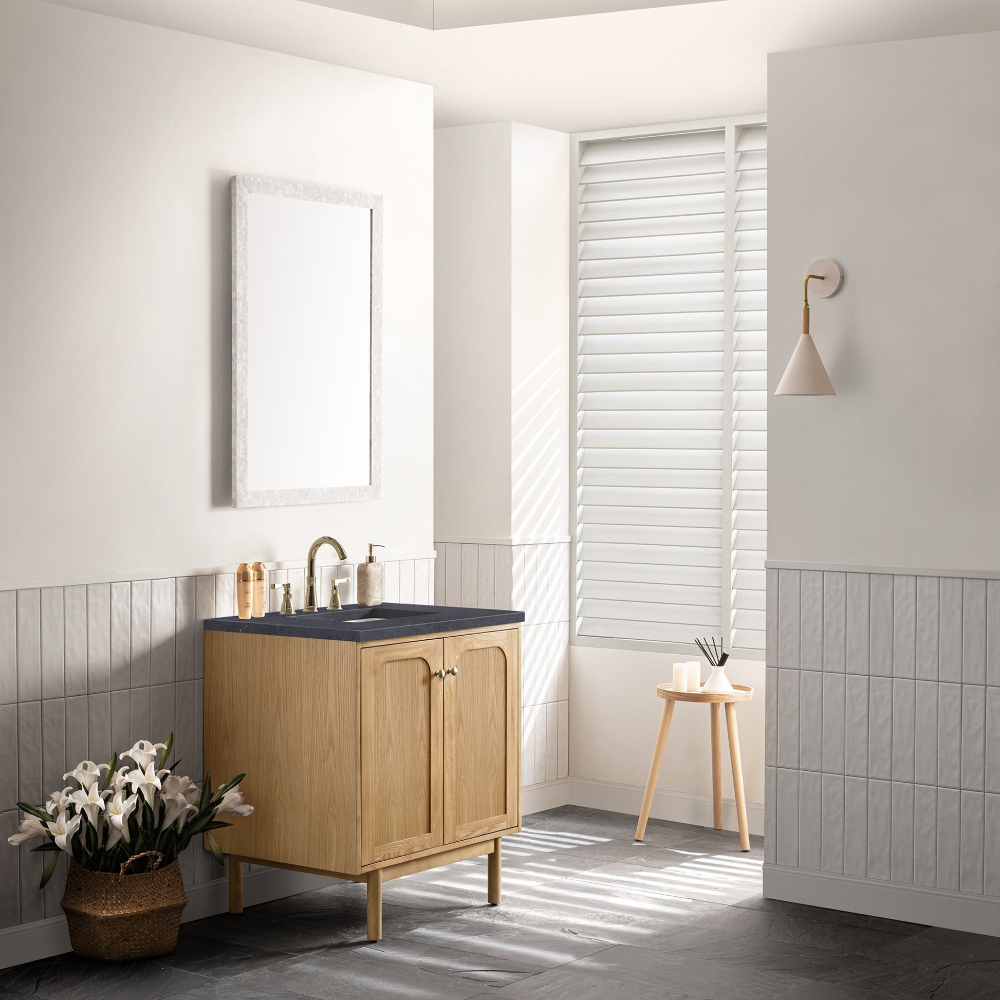 Light Natural Oak / Charcoal Soapstone - 3 Faucet Holes