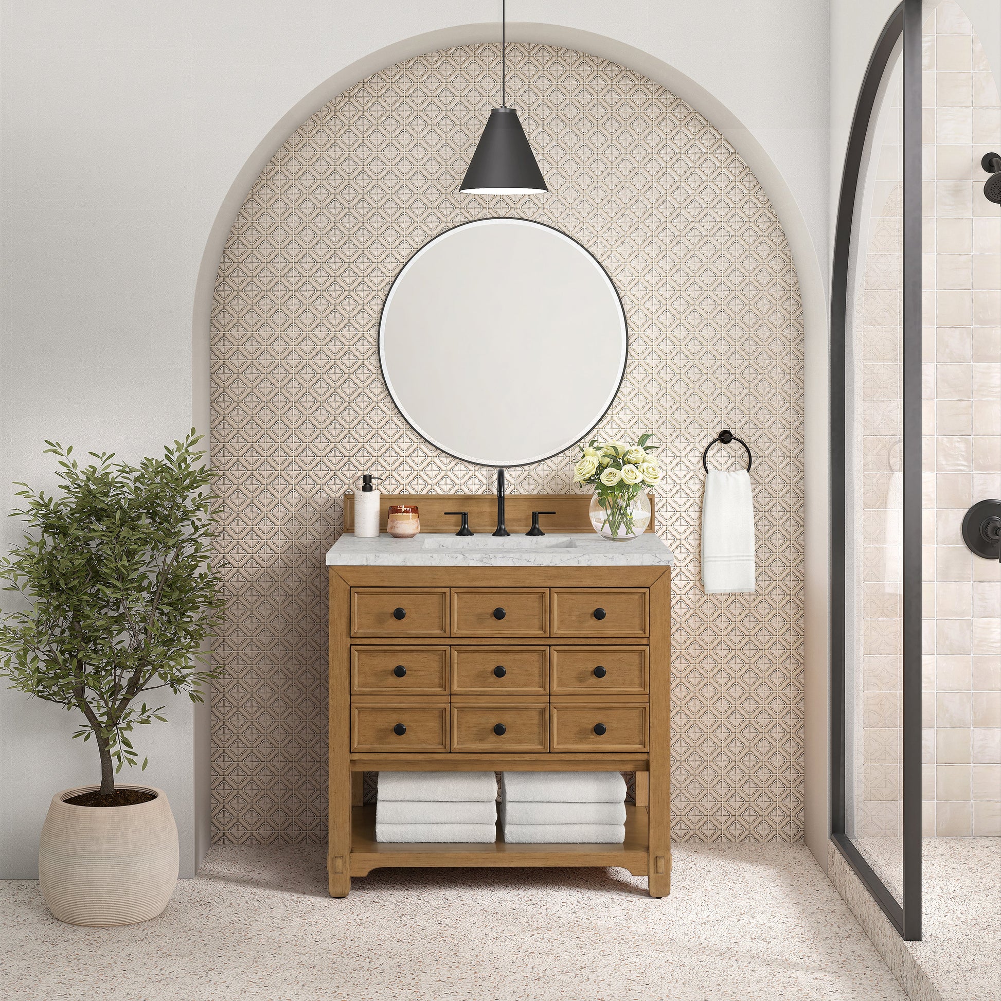 Amber Birch / Eternal Jasmine Pearl - 3 Faucet Holes