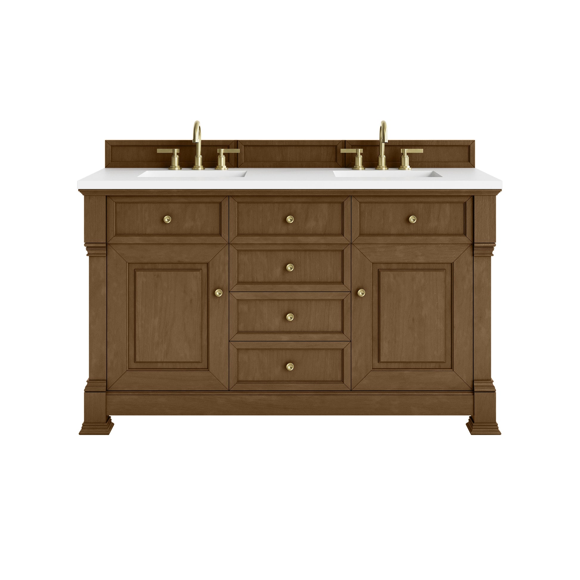 Honey Oak / White Zeus - 3 Faucet Holes