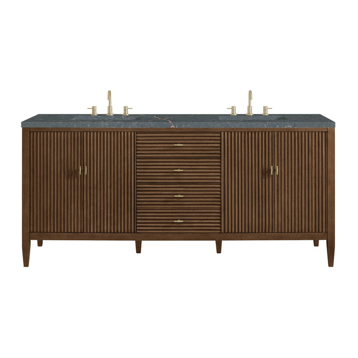 Mid-Century Walnut / Parisien Bleu - 3 Faucet Holes