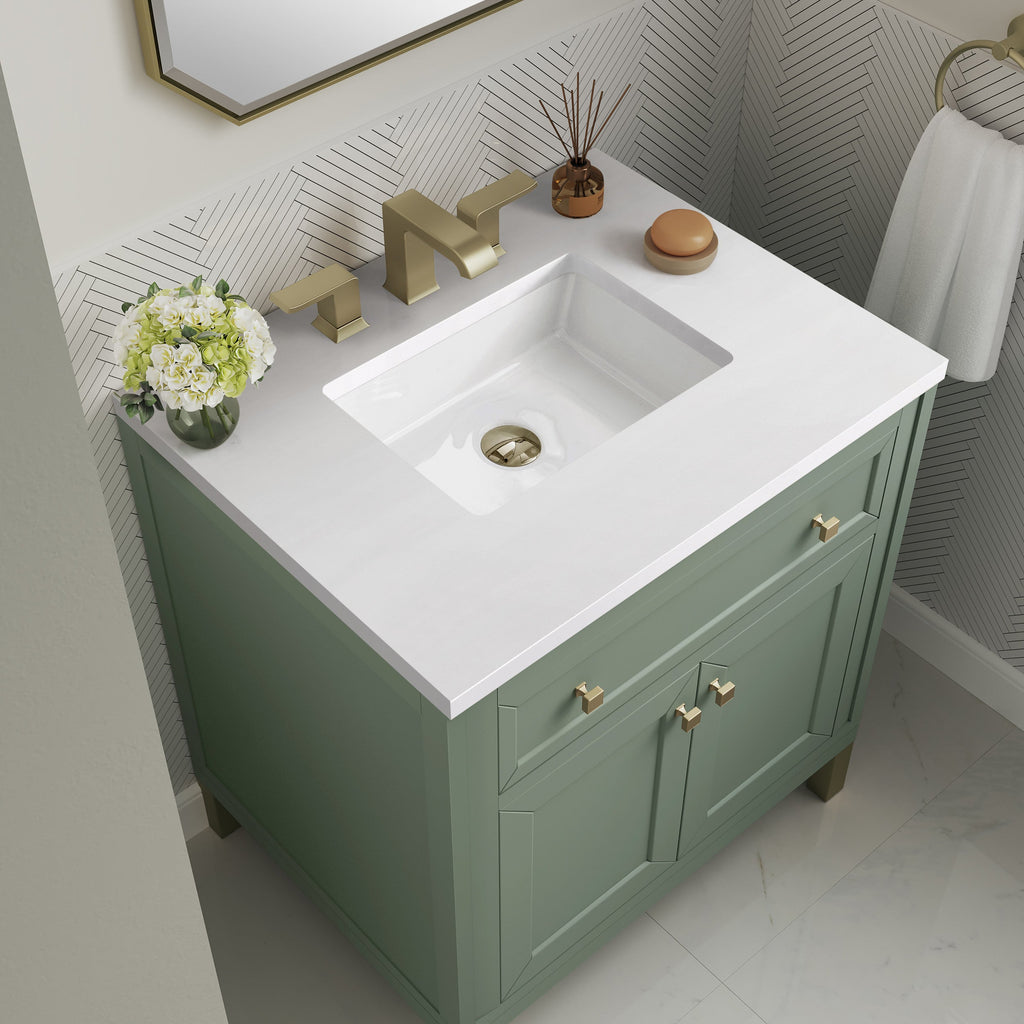 Smokey Celadon / White Zeus - 3 Faucet Holes