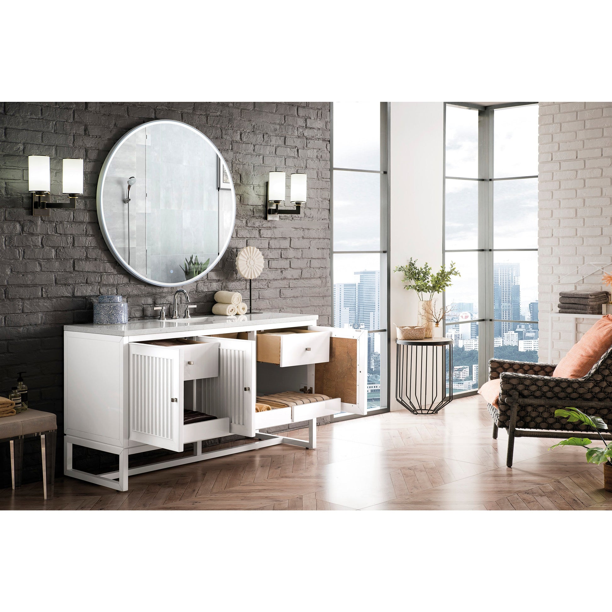 Glossy White / Eternal Jasmine Pearl - 3 Faucet Holes
