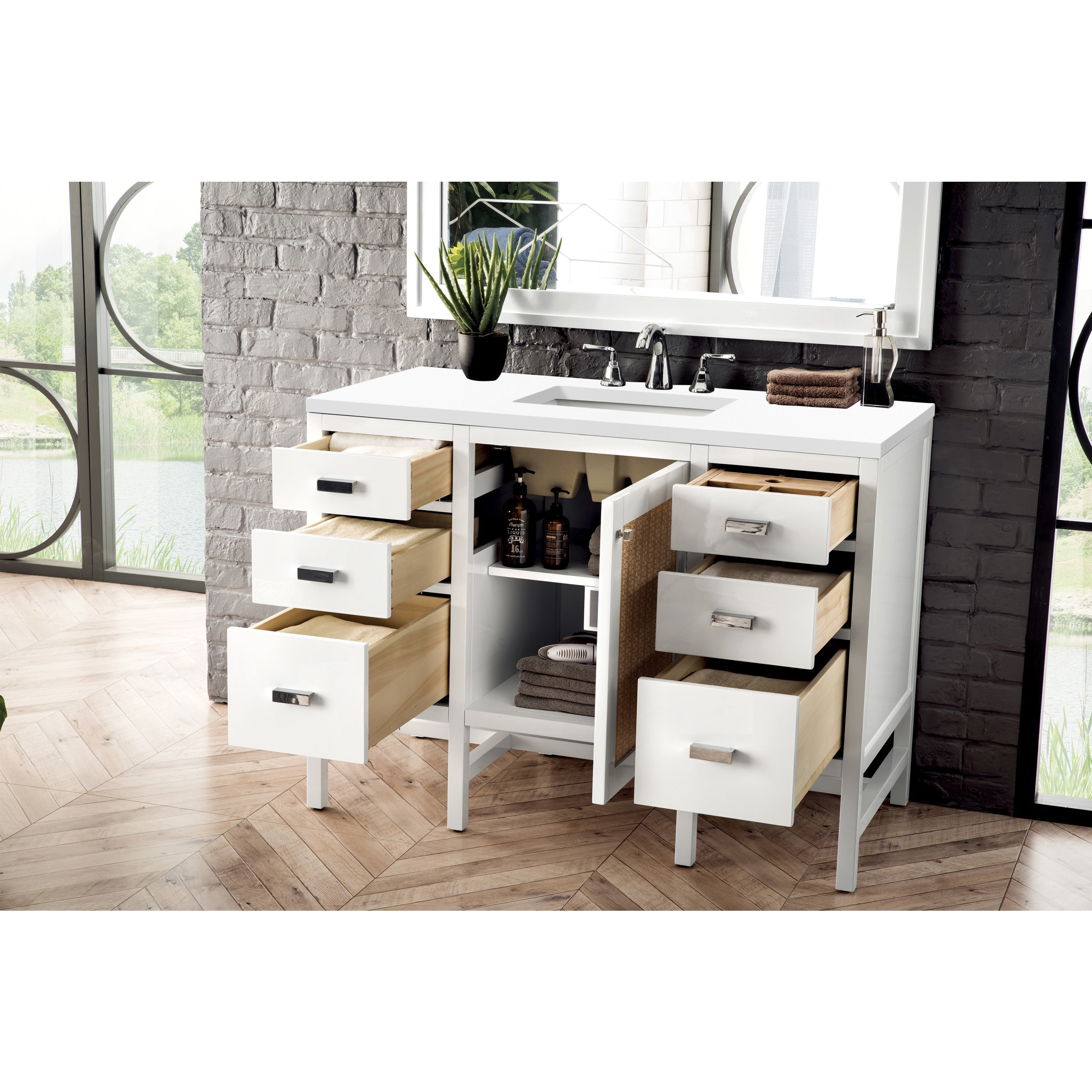 Glossy White / White Zeus - 3 Faucet Holes