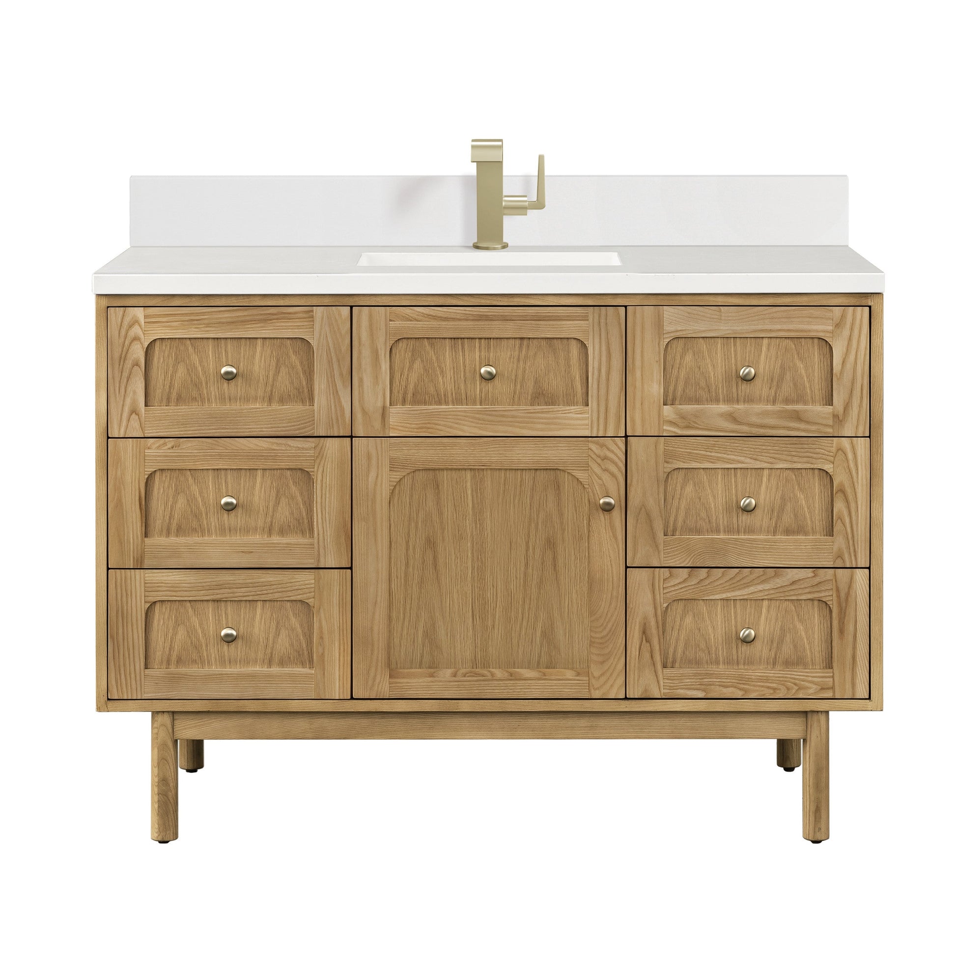 Light Natural Oak / White Zeus - 1 Faucet Hole