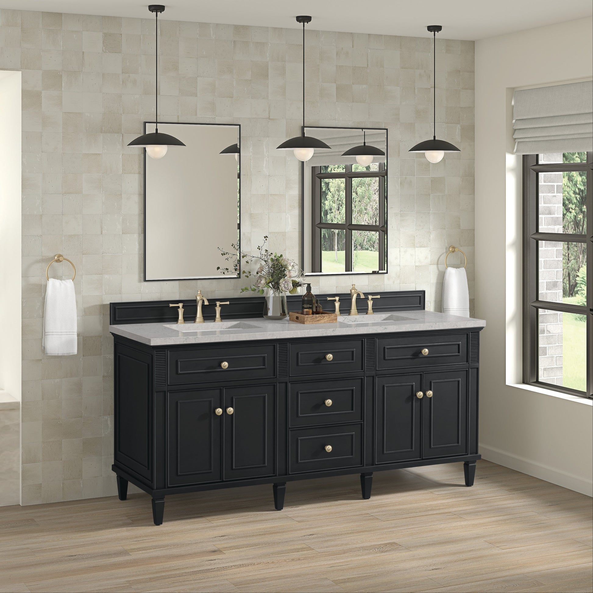 Black Onyx / Eternal Jasmine Pearl - 3 Faucet Holes