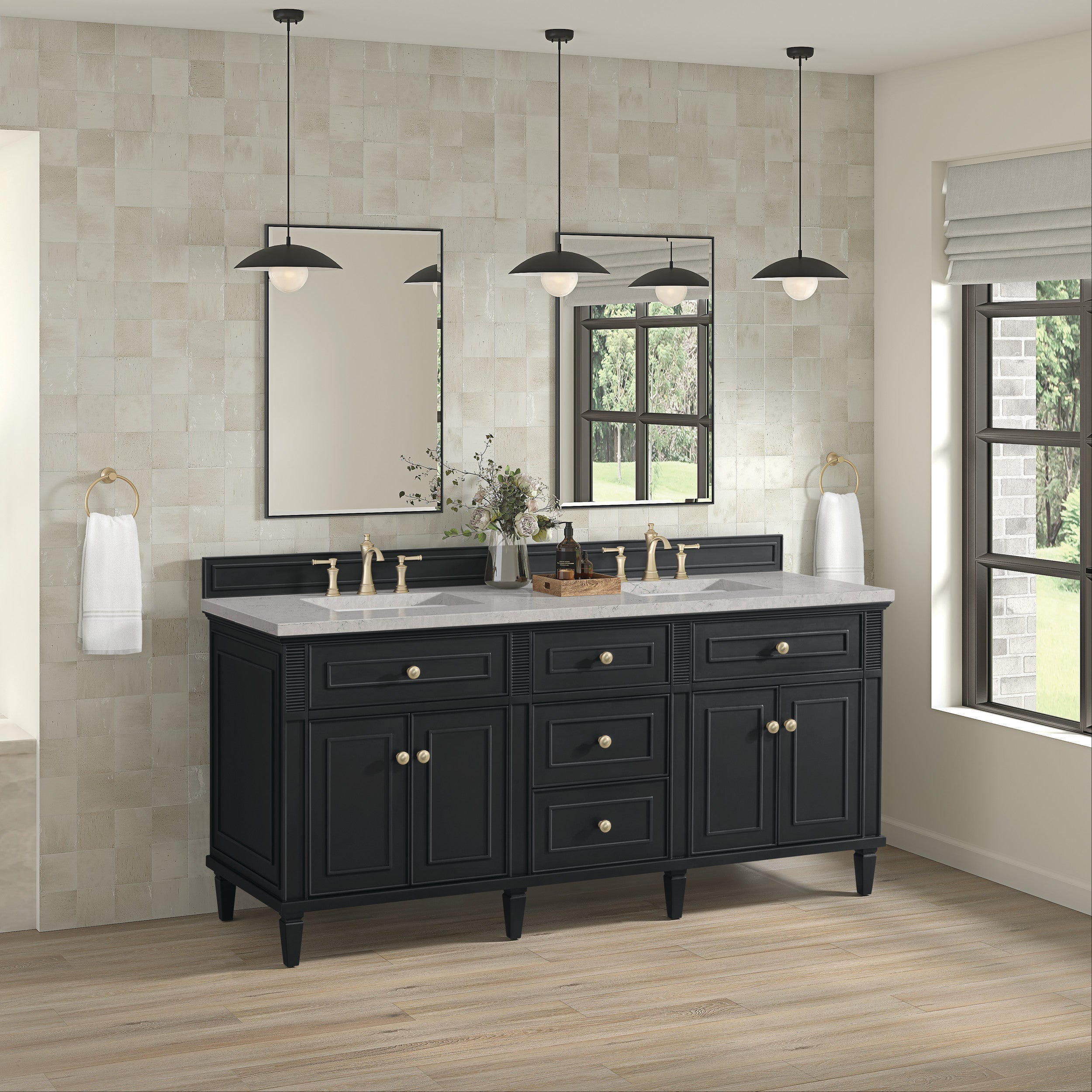Black Onyx / Eternal Jasmine Pearl - 3 Faucet Holes