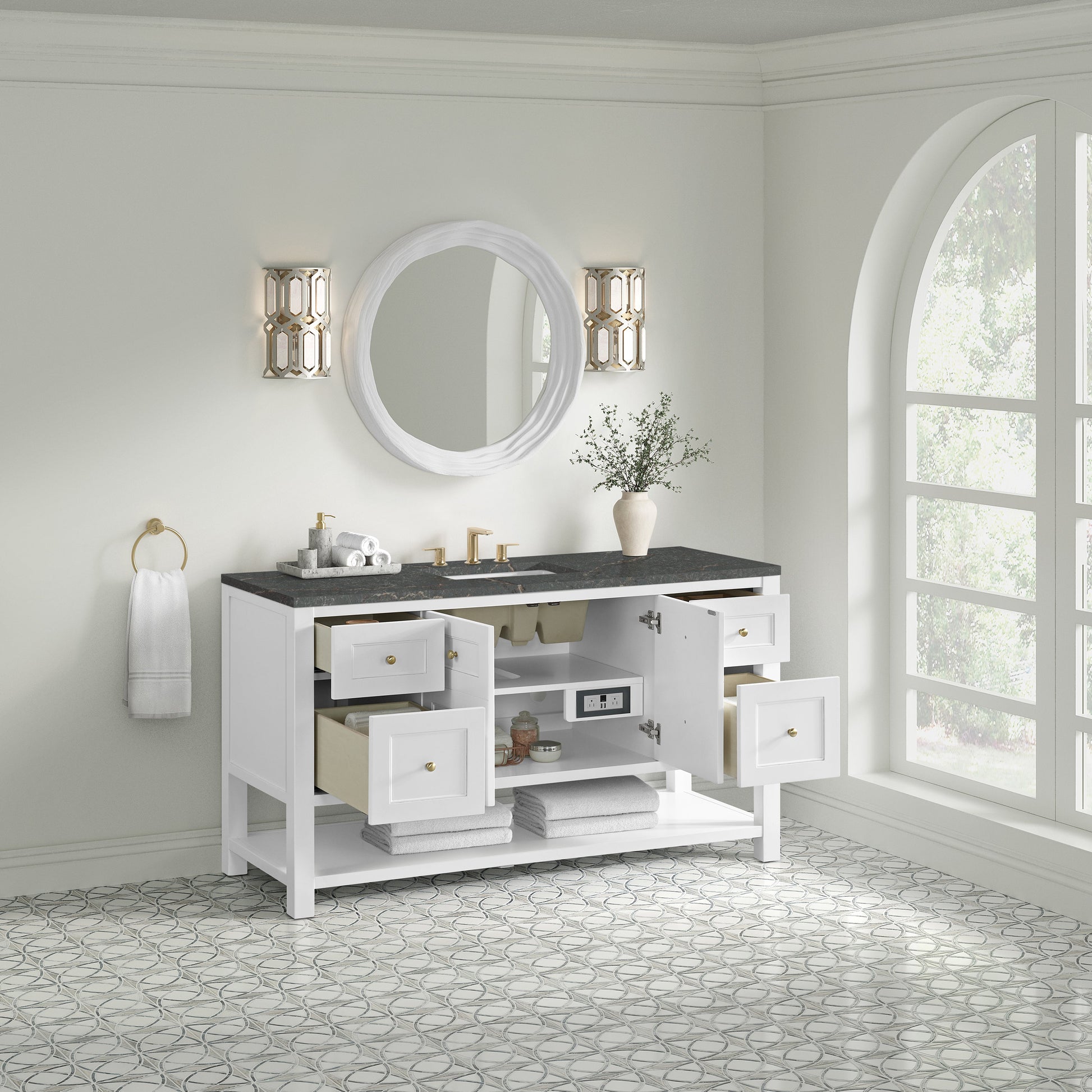 Bright White / Parisien Bleu - 3 Faucet Holes