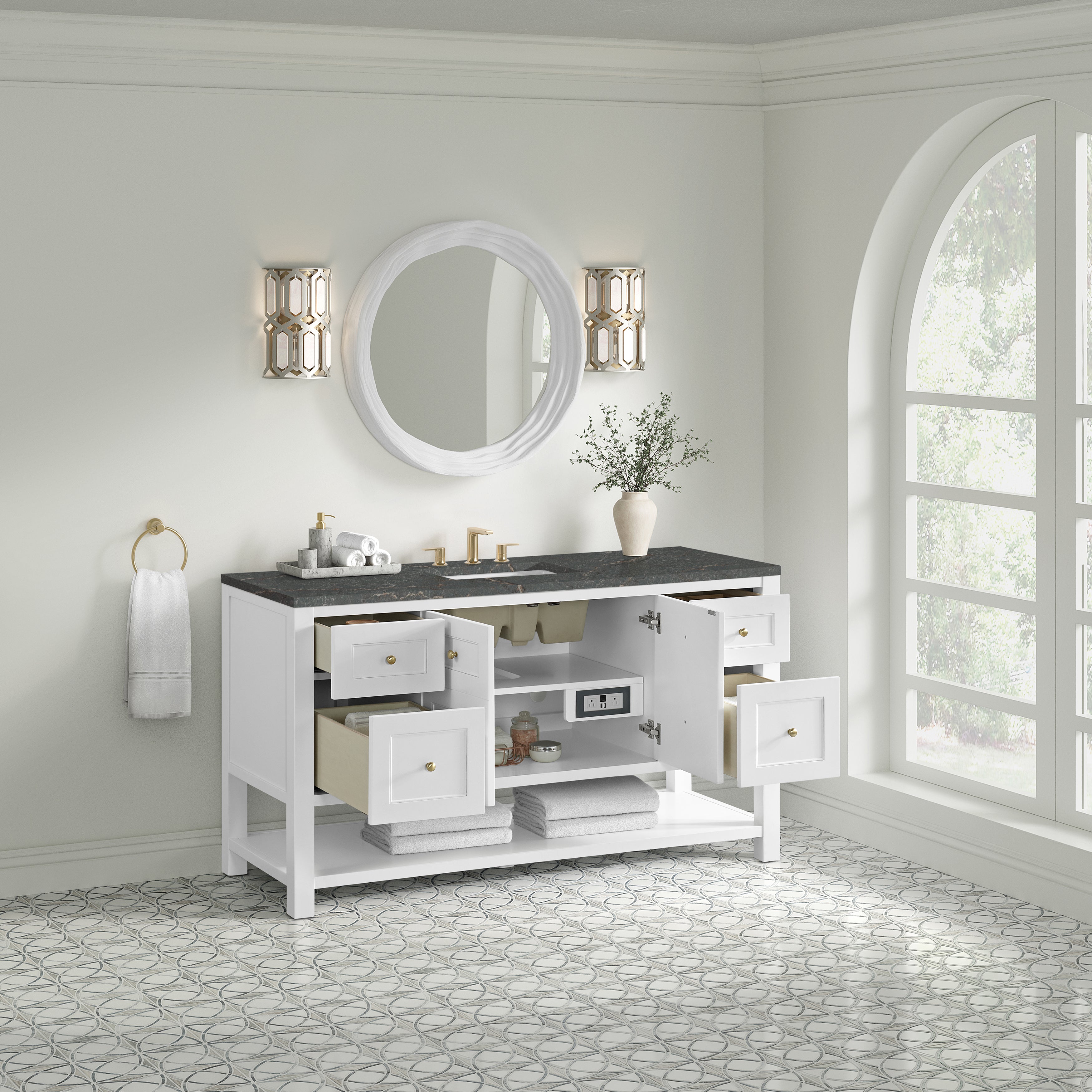 Bright White / Parisien Bleu - 3 Faucet Holes