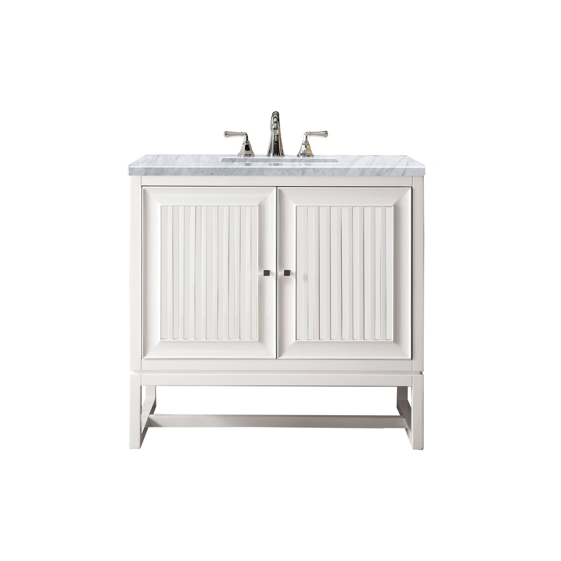 Glossy White / Carrara White - 3 Faucet Holes