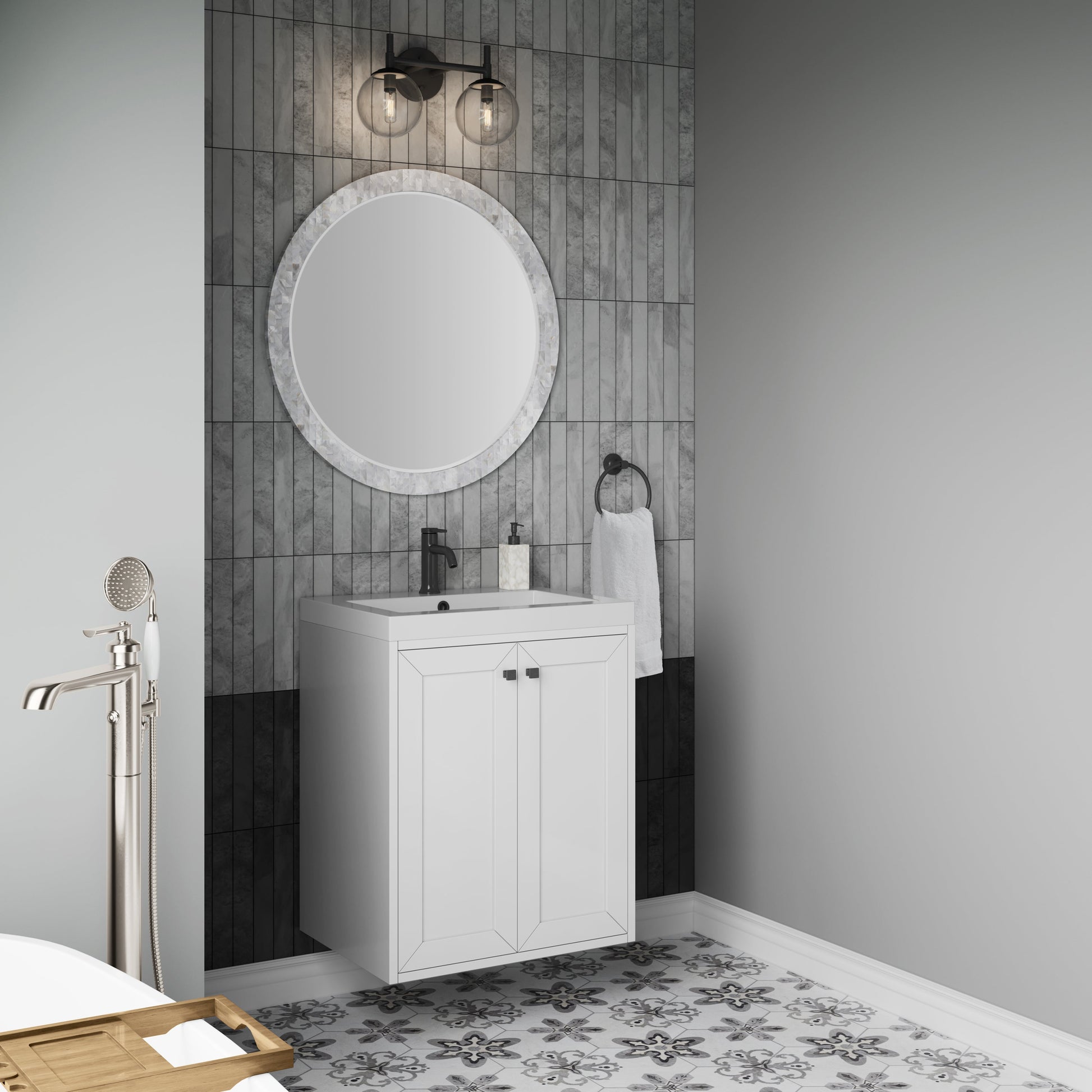 Glossy White / Matte Black