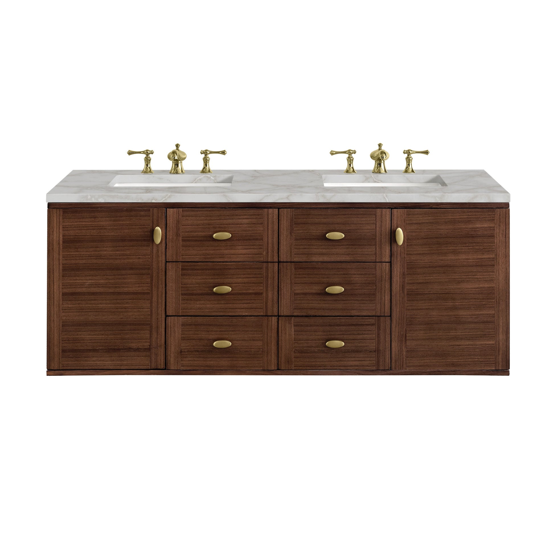 Mid-Century Walnut / Victorian Silver - 3 Faucet Holes