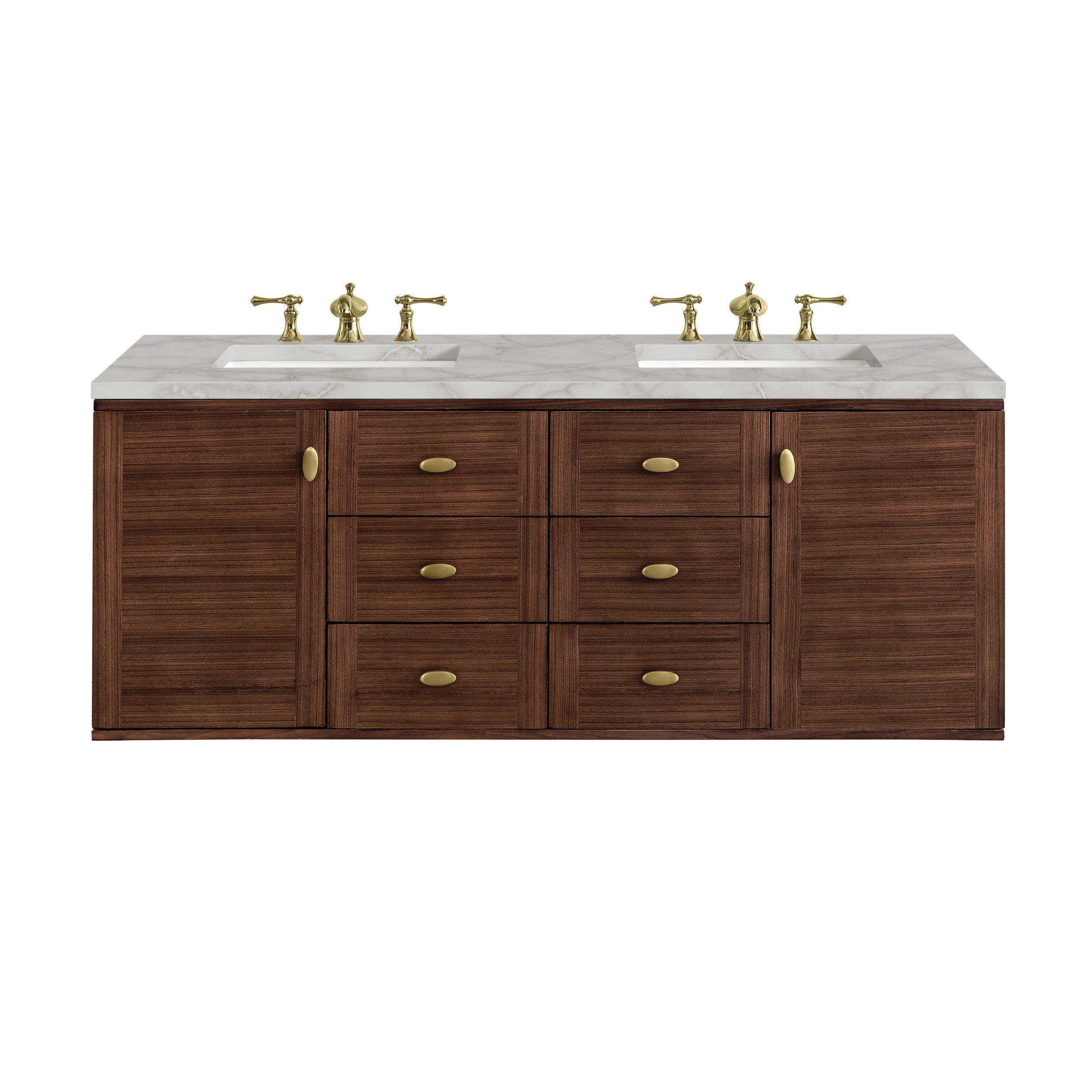 Mid-Century Walnut / Victorian Silver - 3 Faucet Holes