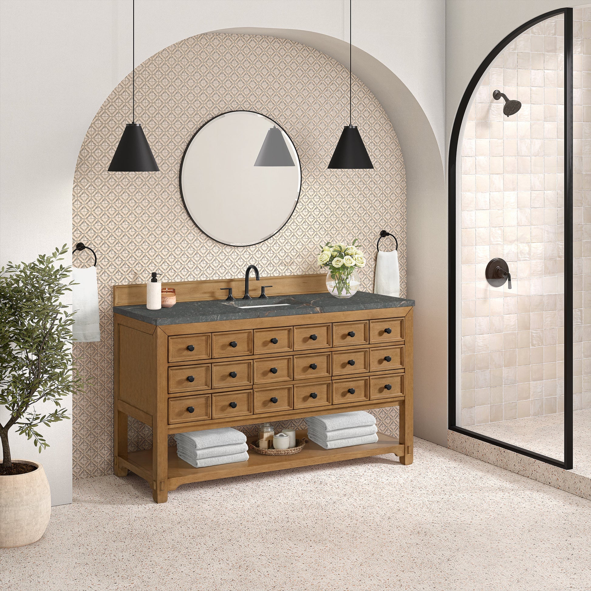 Amber Birch / Parisien Bleu - 3 Faucet Holes