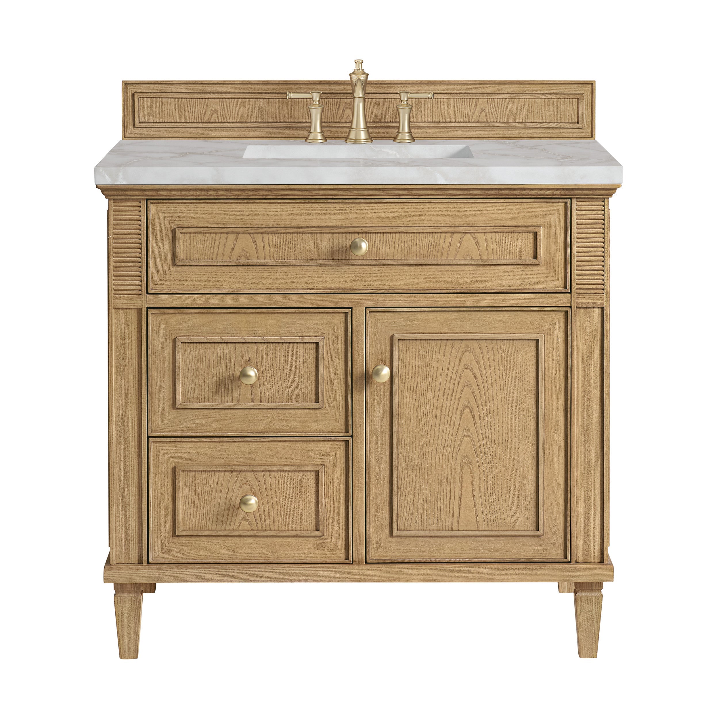 Light Natural Oak / Victorian Silver - 3 Faucet Holes
