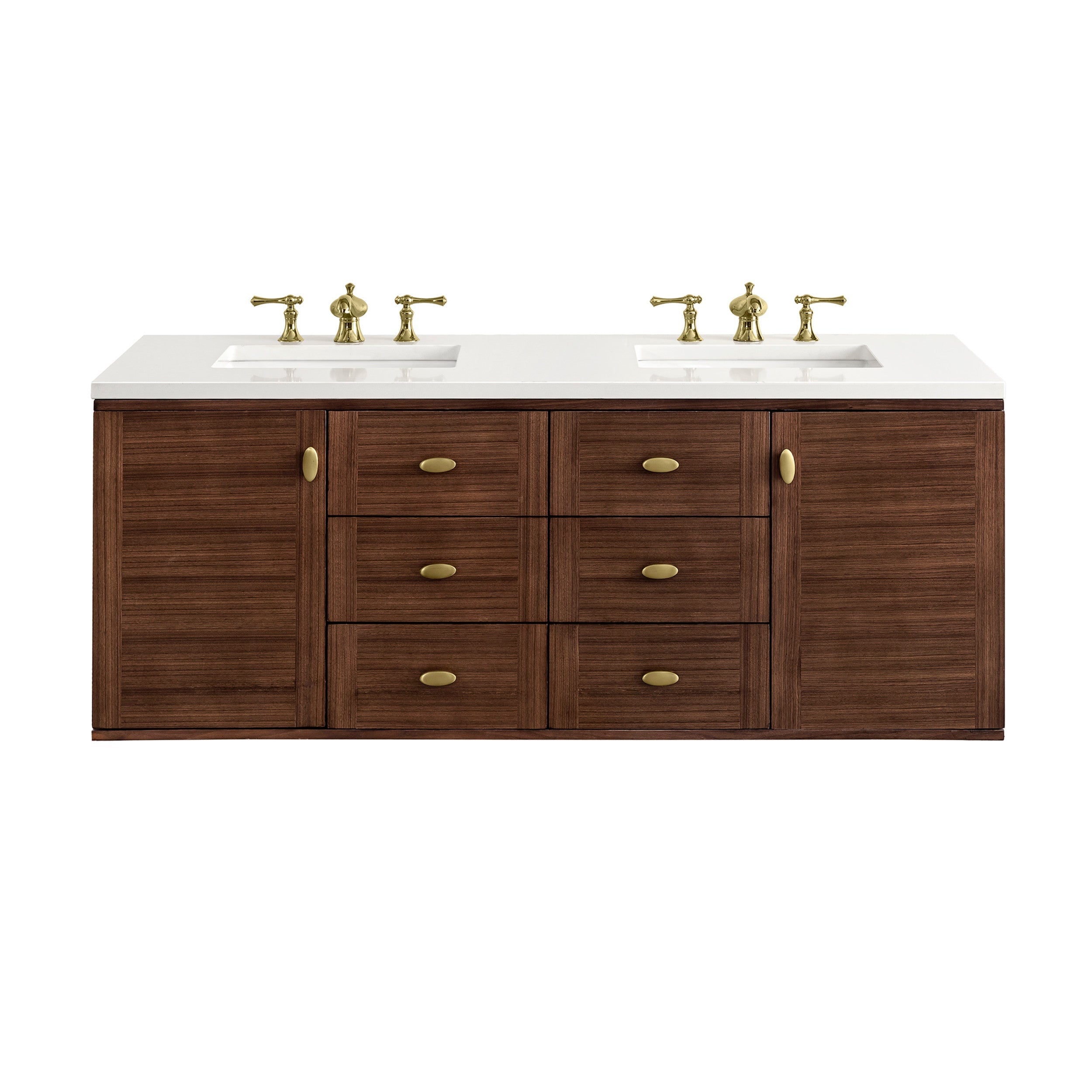 Mid-Century Walnut / White Zeus - 3 Faucet Holes