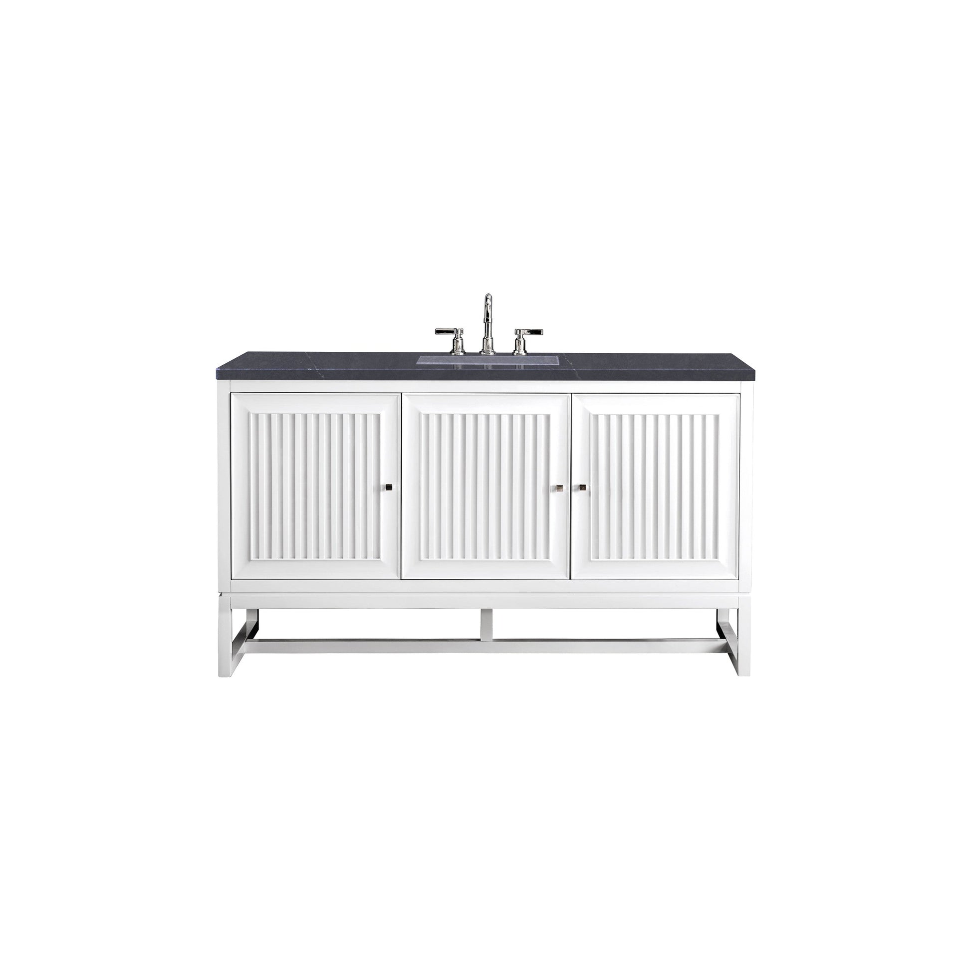 Glossy White / Charcoal Soapstone - 3 Faucet Holes