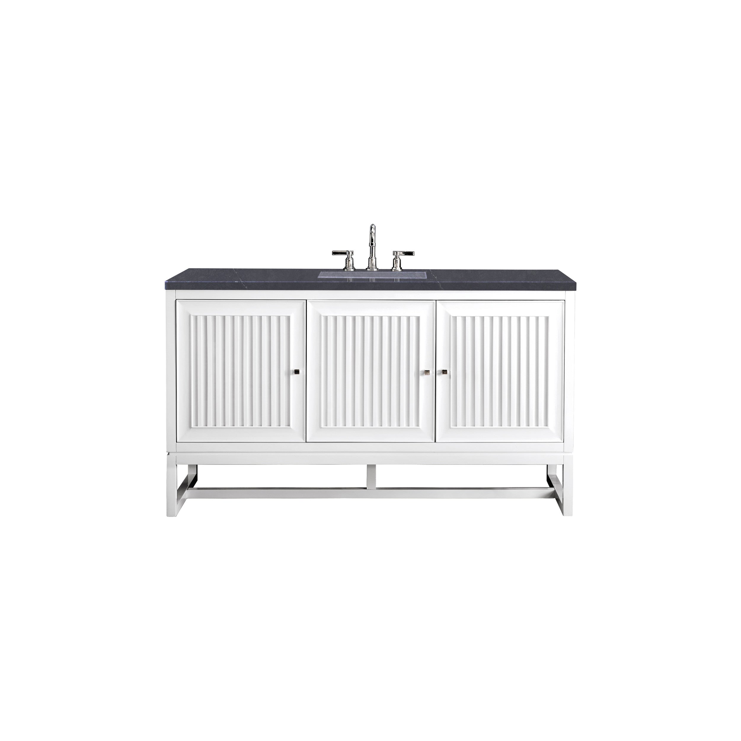 Glossy White / Charcoal Soapstone - 3 Faucet Holes
