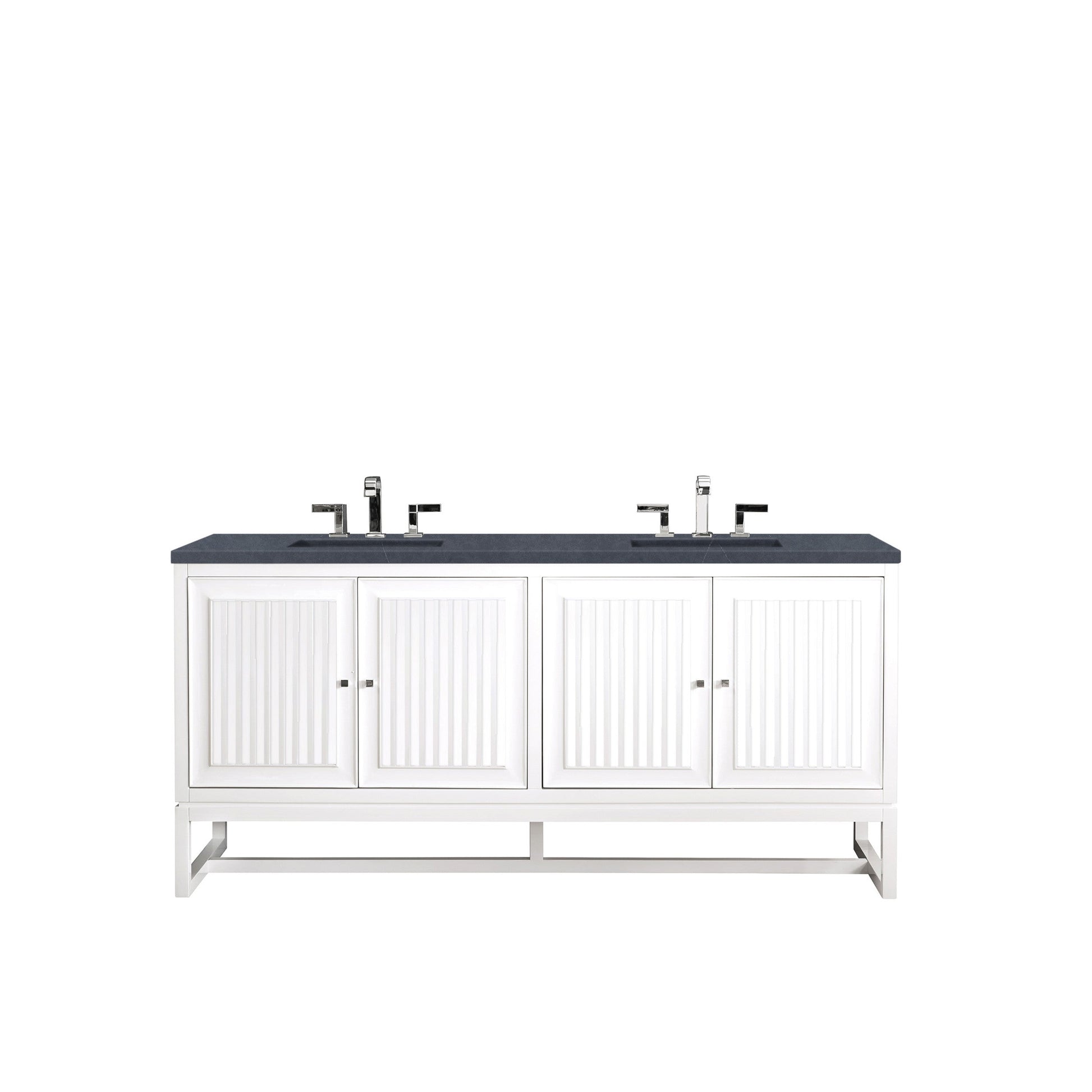 Glossy White / Charcoal Soapstone - 3 Faucet Holes