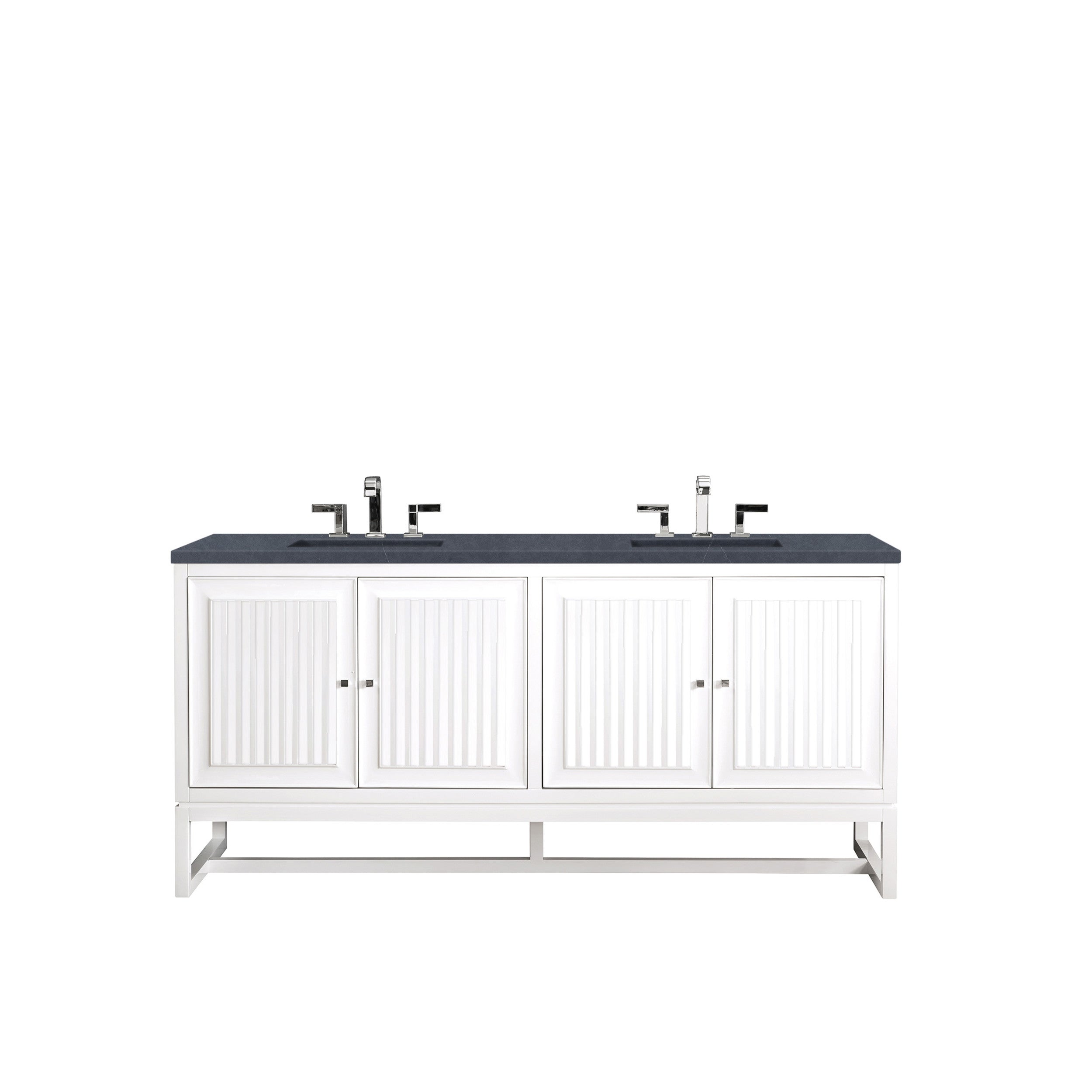 Glossy White / Charcoal Soapstone - 3 Faucet Holes