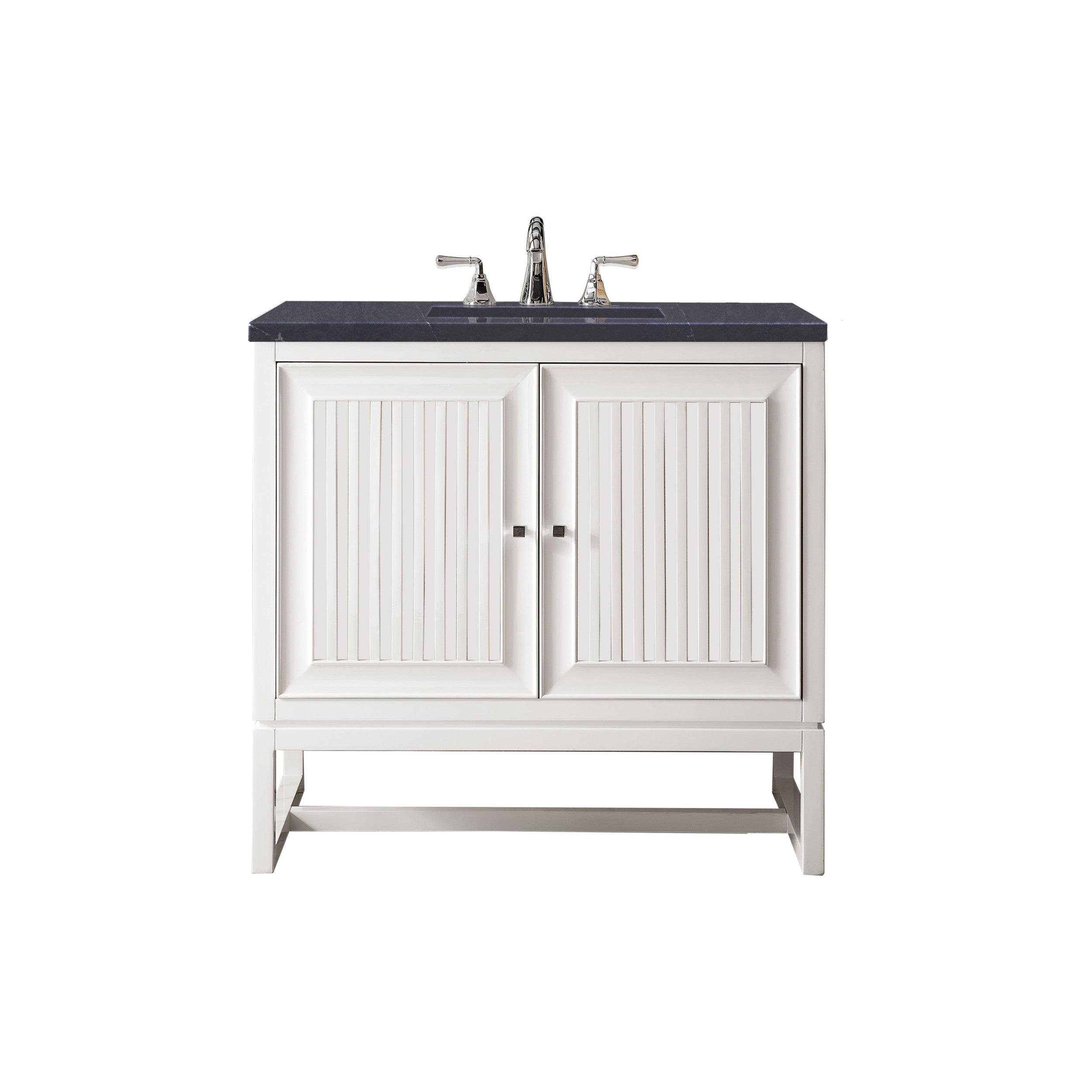 Glossy White / Charcoal Soapstone - 3 Faucet Holes